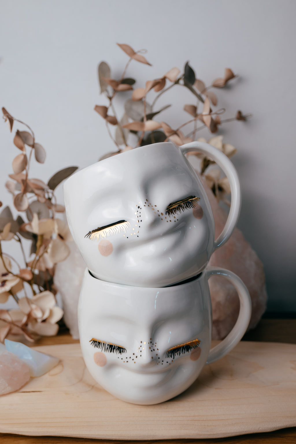 Happy face M rounded size | Porcelain mug