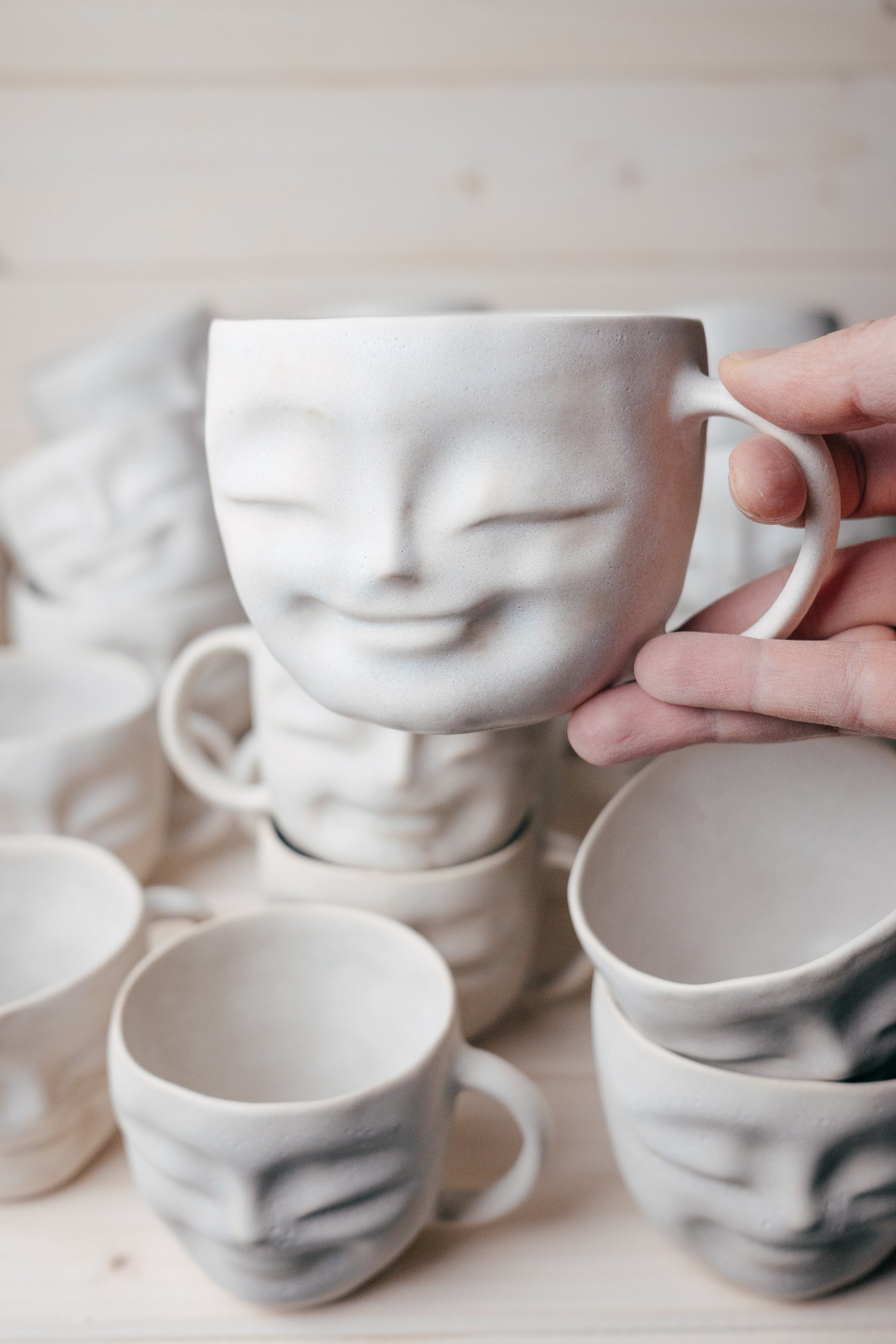 Stoneware Happy face mug