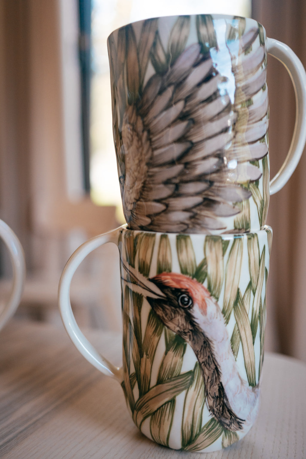 Crane | Hand-painted porcelain mug