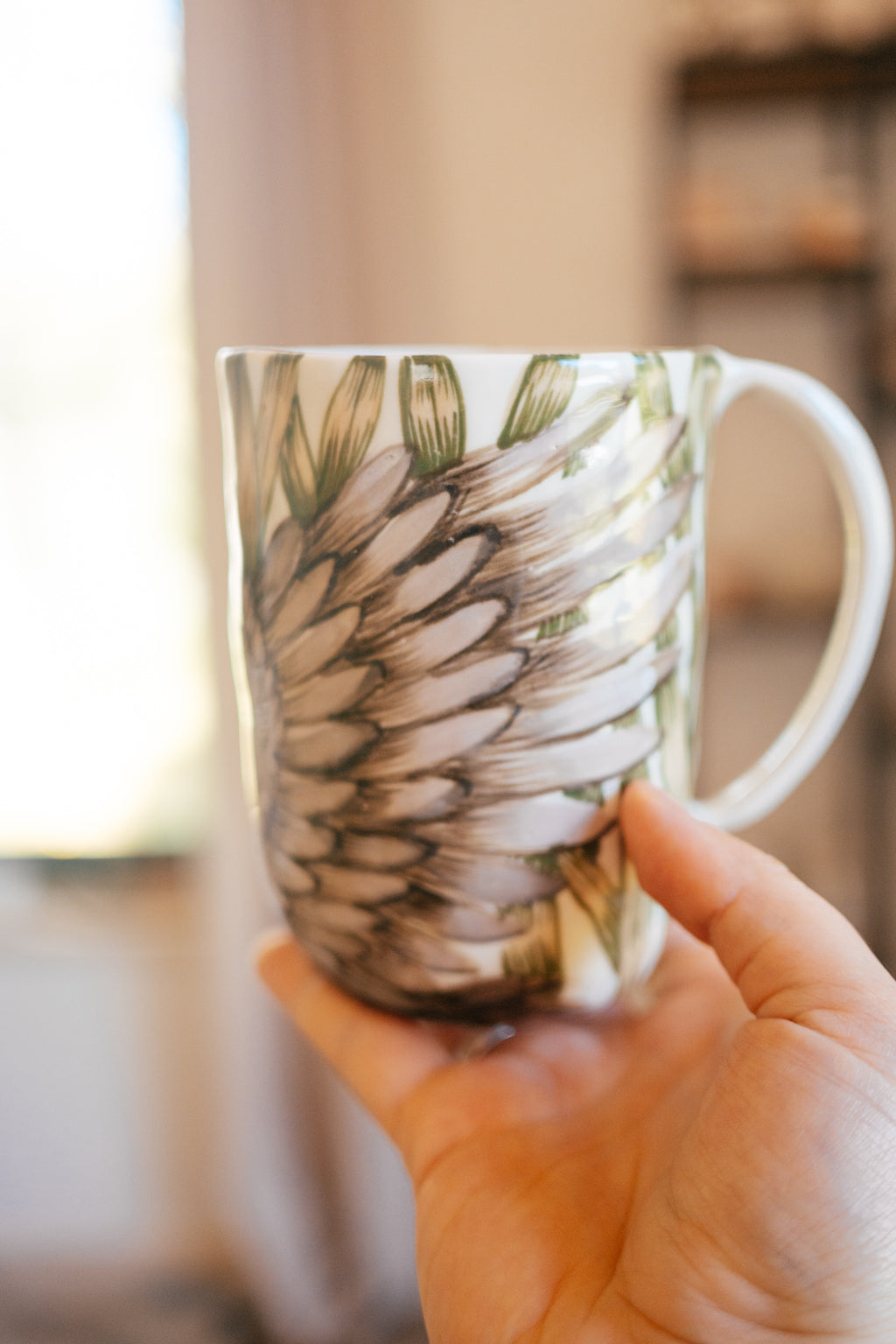 Crane | Hand-painted porcelain mug