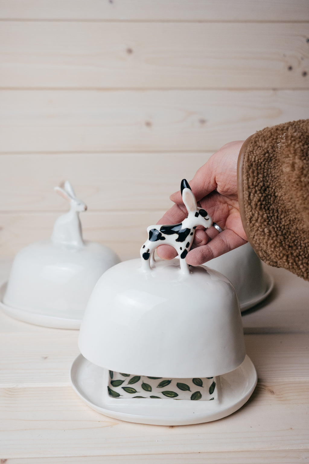 Bunny butter dish | Porcelain