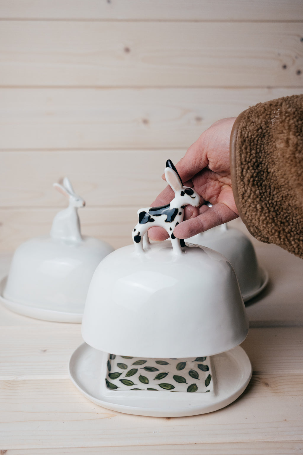 Bunny butter dish | Porcelain