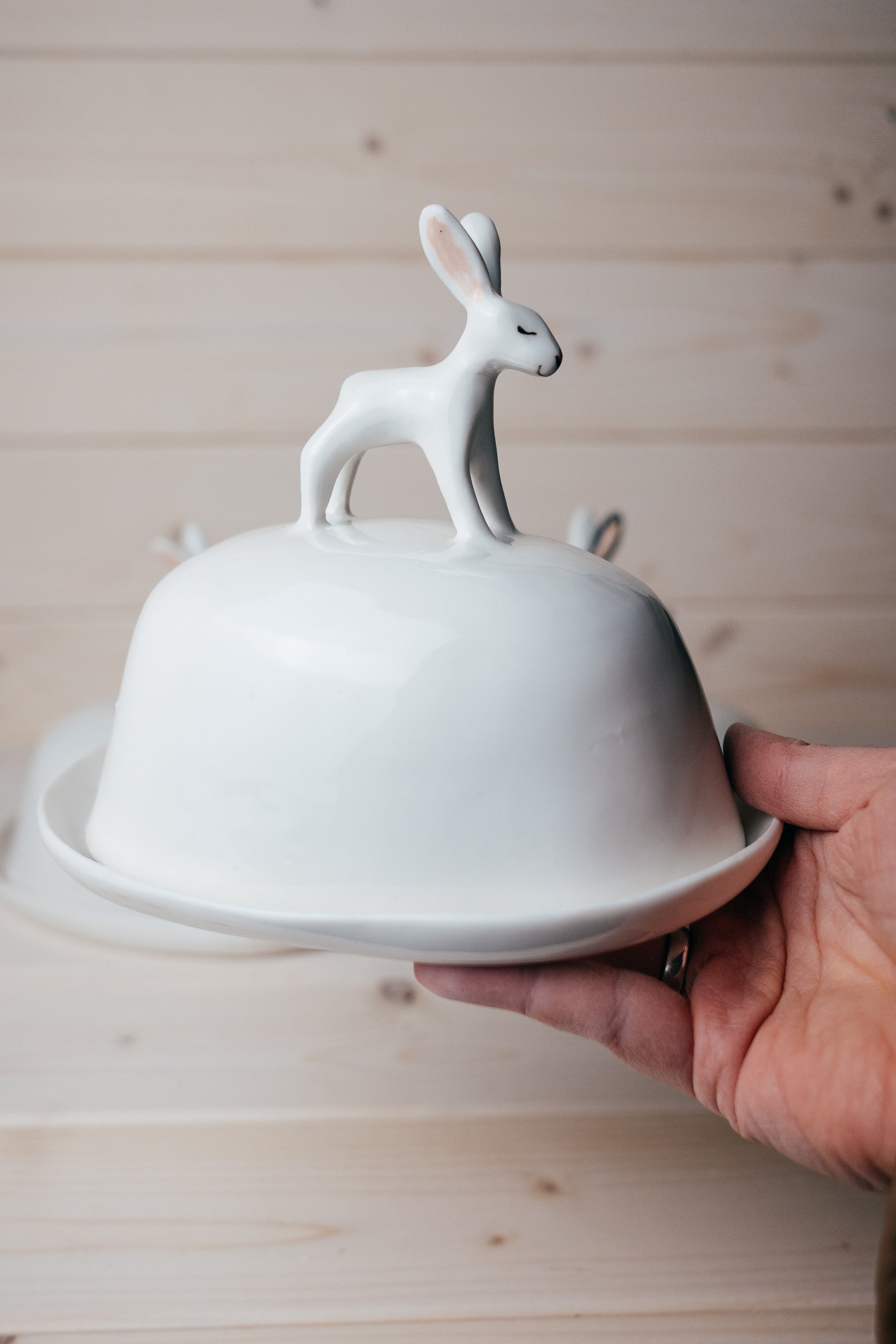 Bunny butter dish | Porcelain