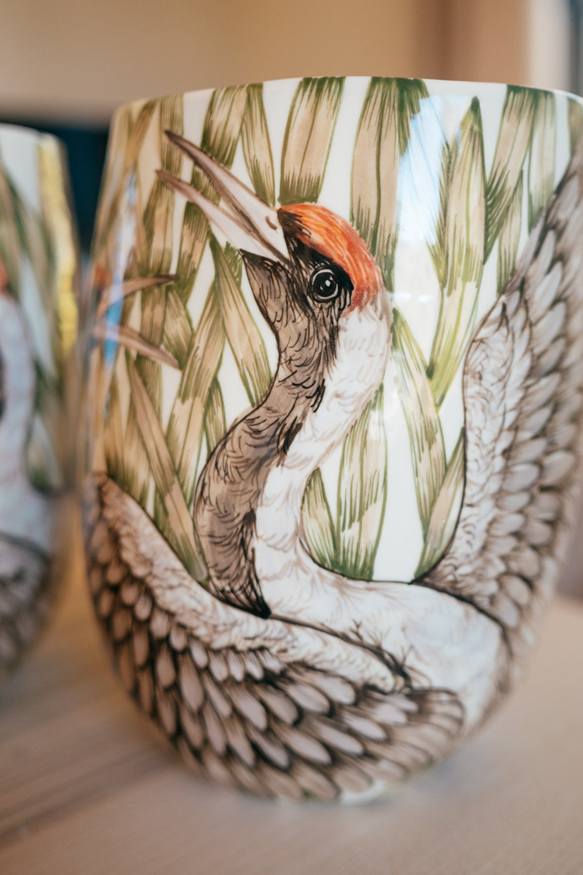 Dzērves | Lielā porcelāna vāze