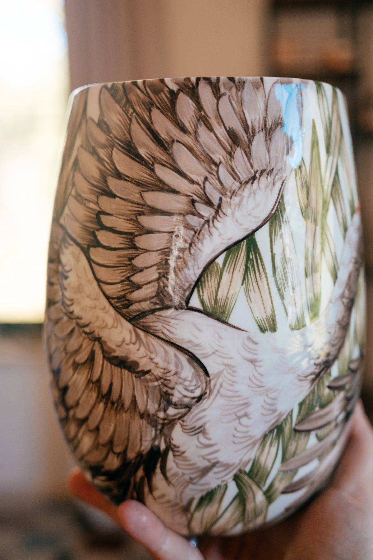 Dzērves | Lielā porcelāna vāze