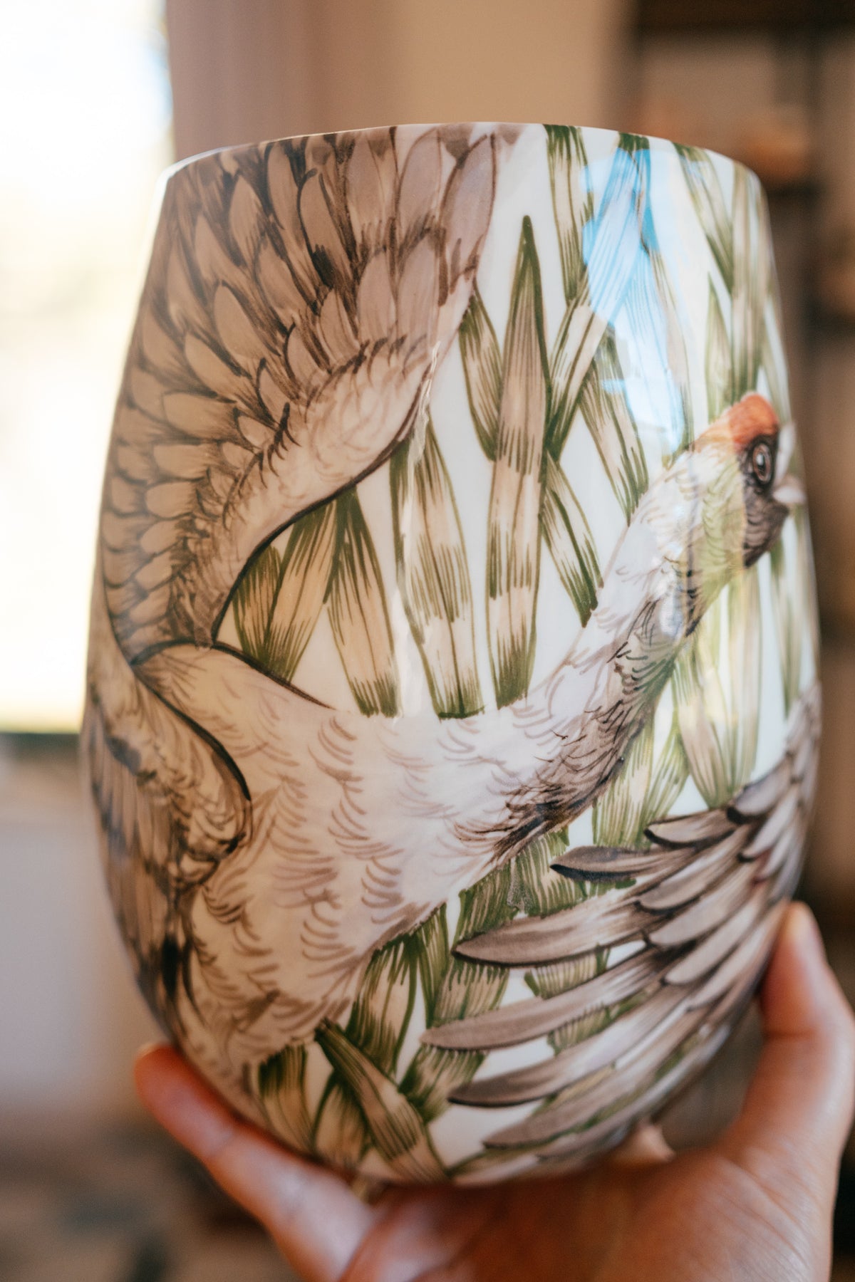 Dzērves | Lielā porcelāna vāze