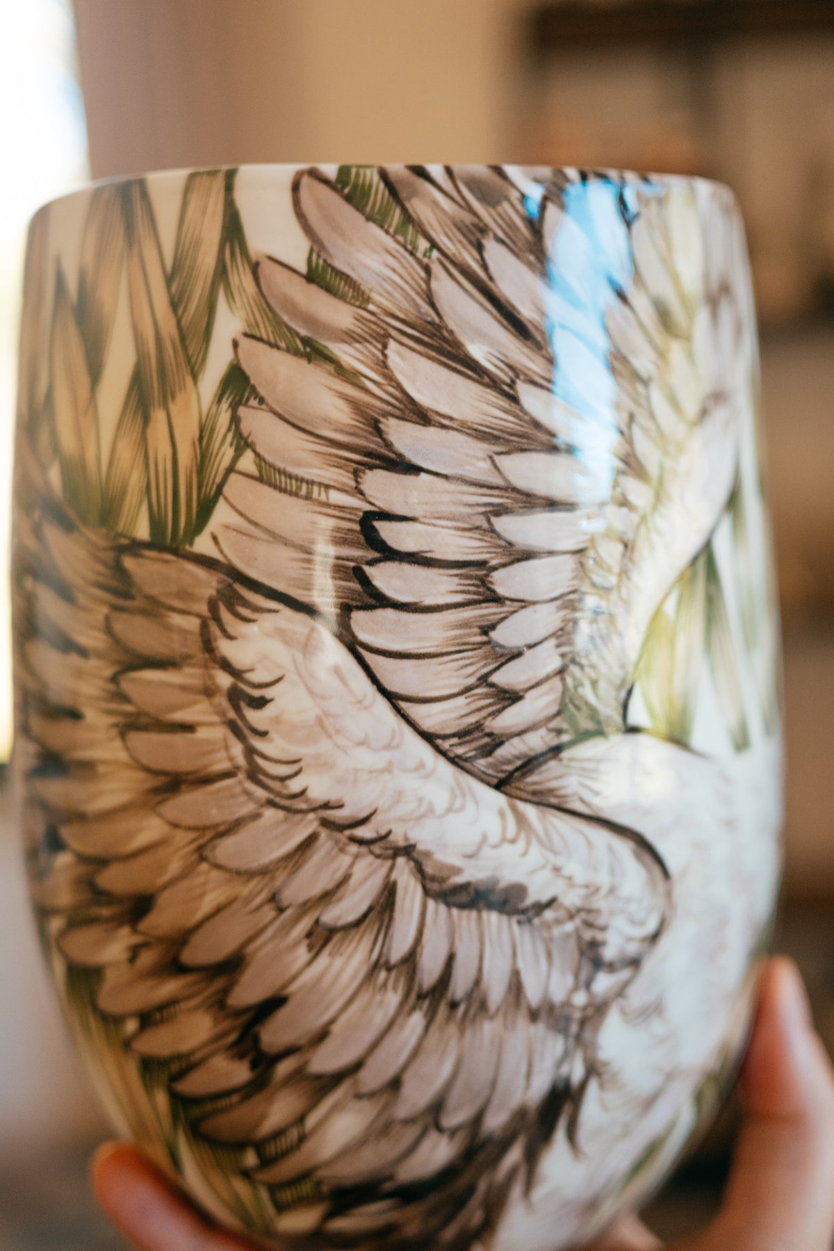 Dzērves | Lielā porcelāna vāze