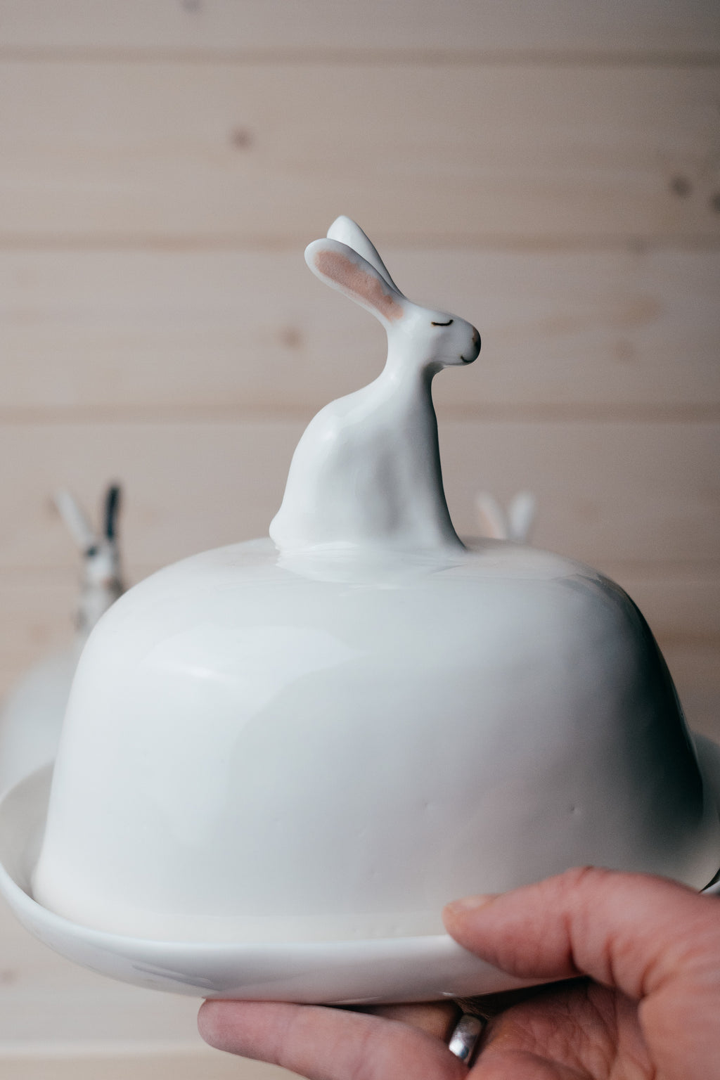 Bunny butter dish | Porcelain