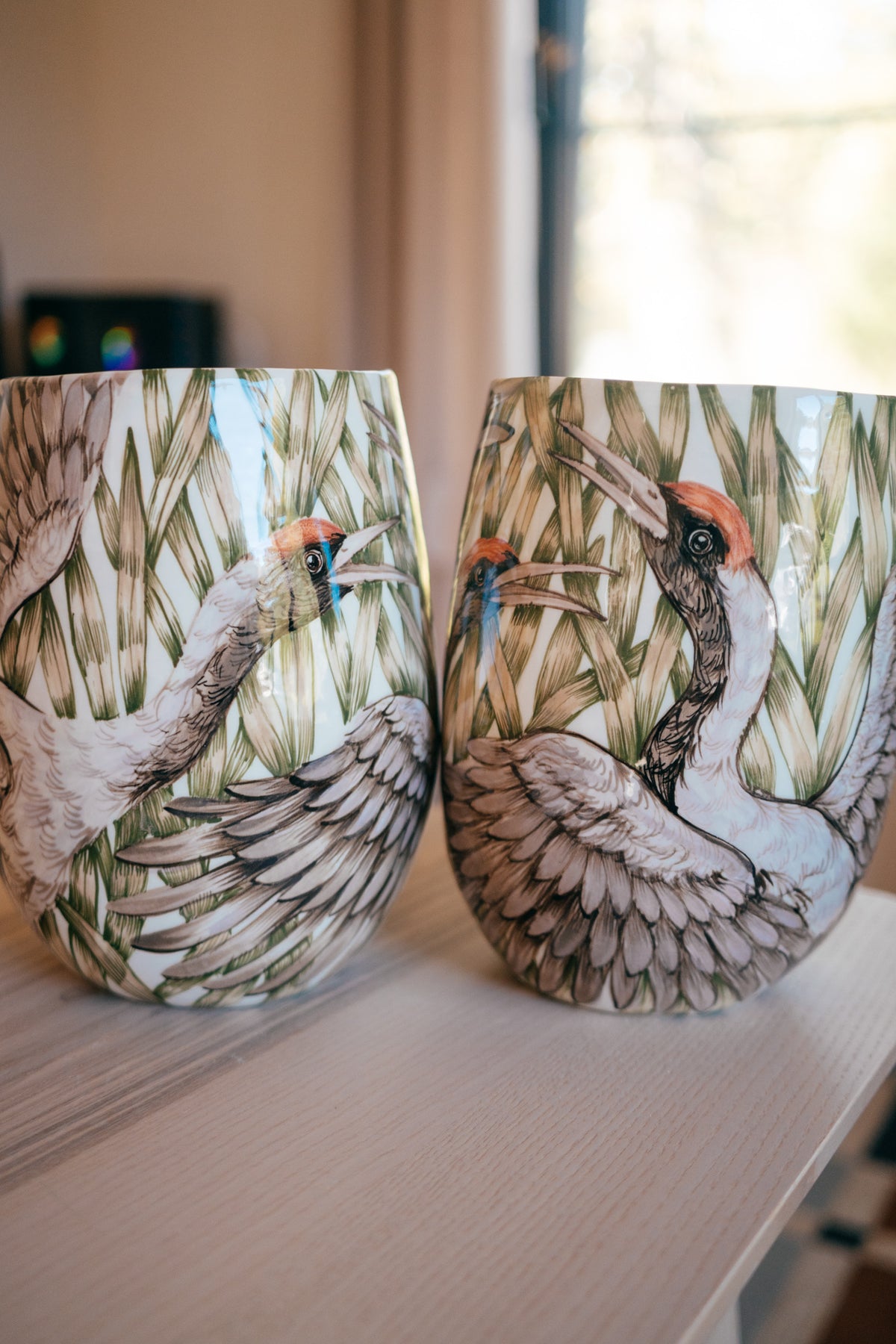 Dzērves | Lielā porcelāna vāze
