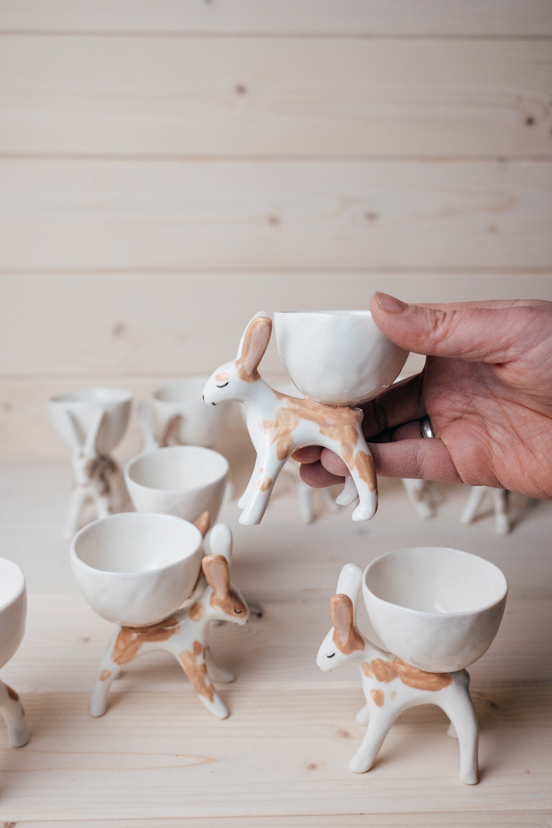 Bunny egg holder | Porcelain