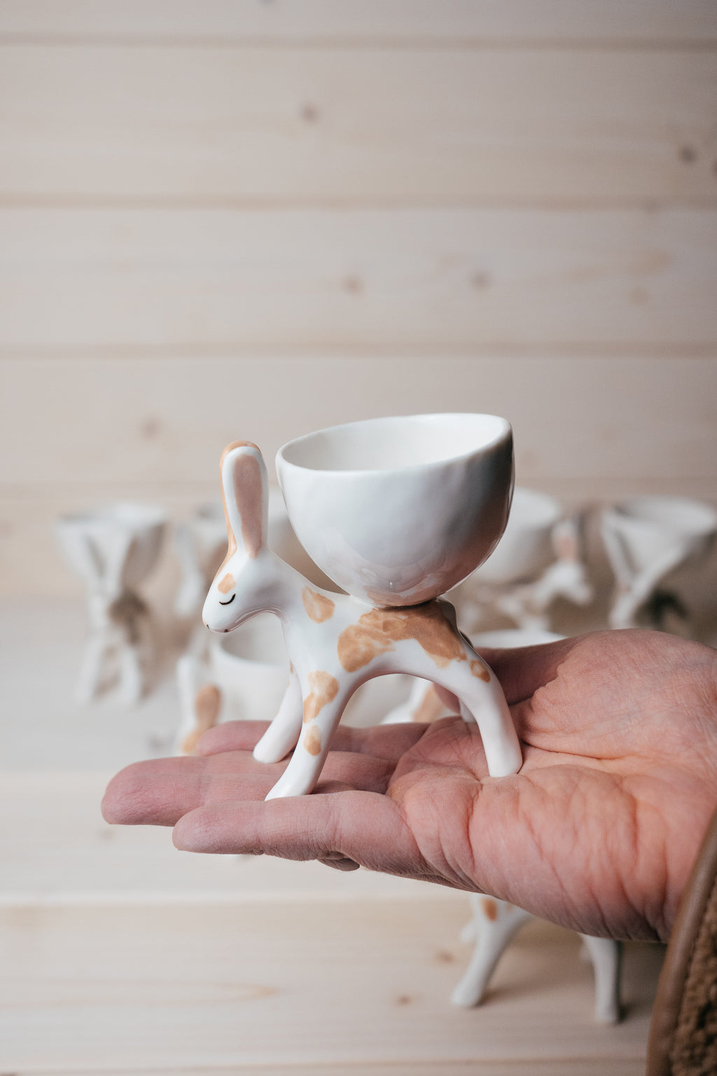 Bunny egg holder | Porcelain