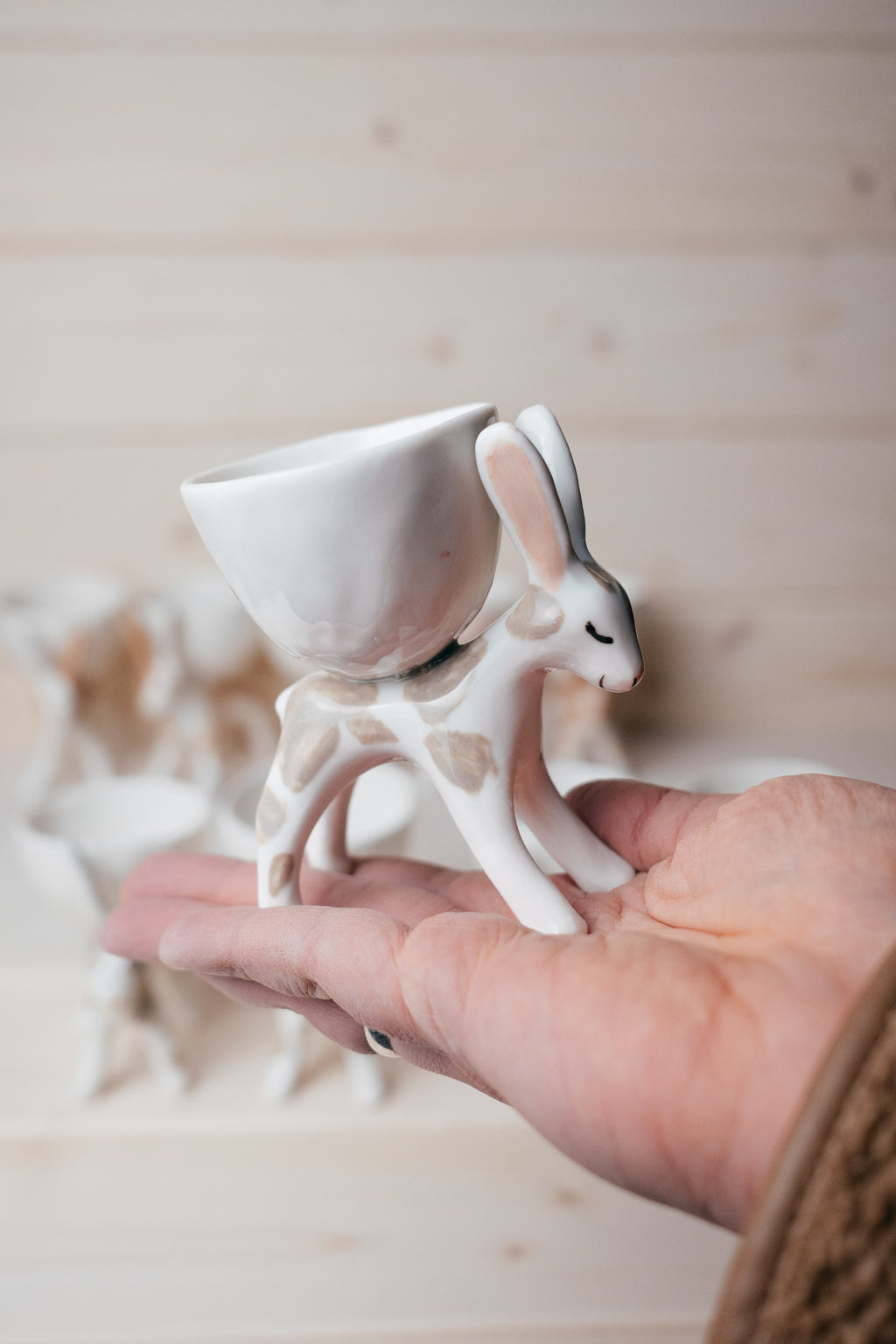 Bunny egg holder | Porcelain