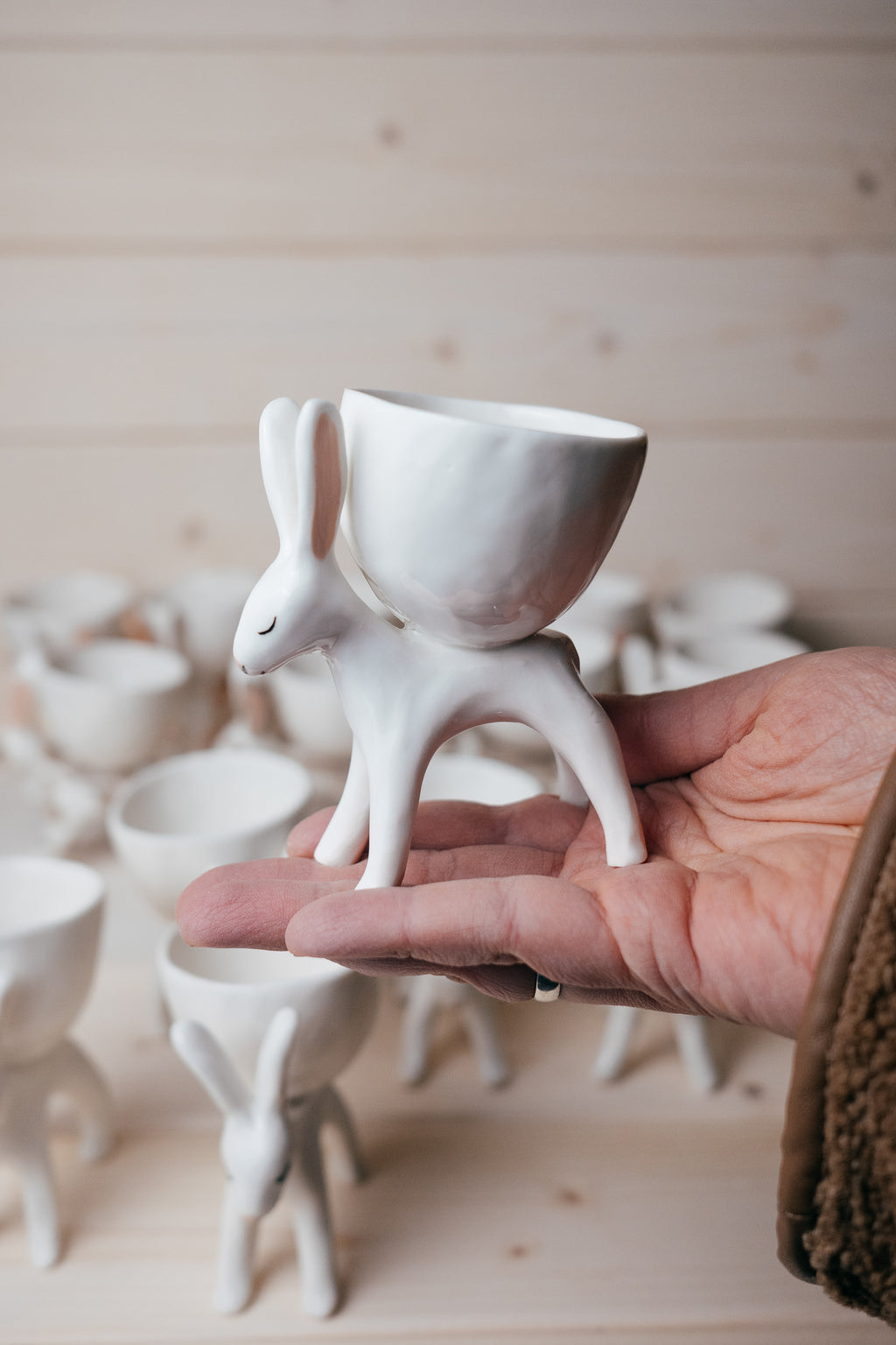 Bunny egg holder | Porcelain