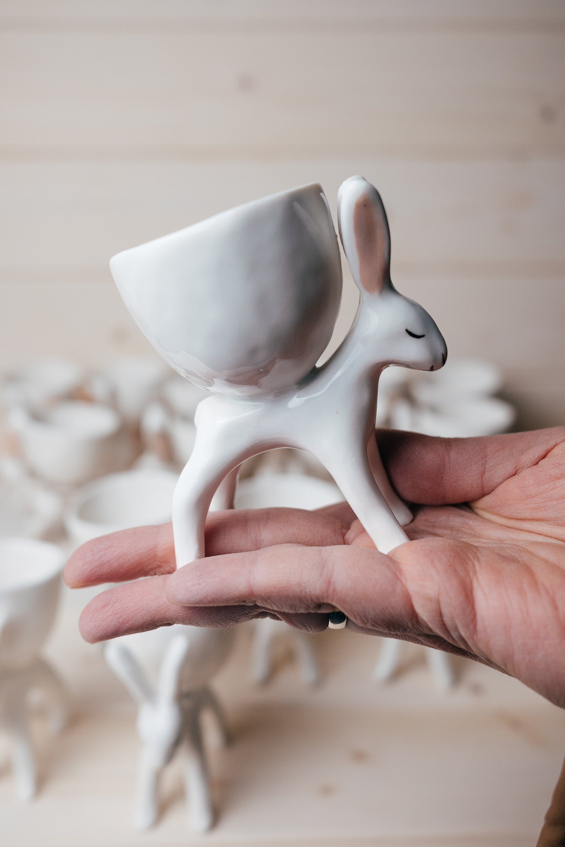 Bunny egg holder | Porcelain
