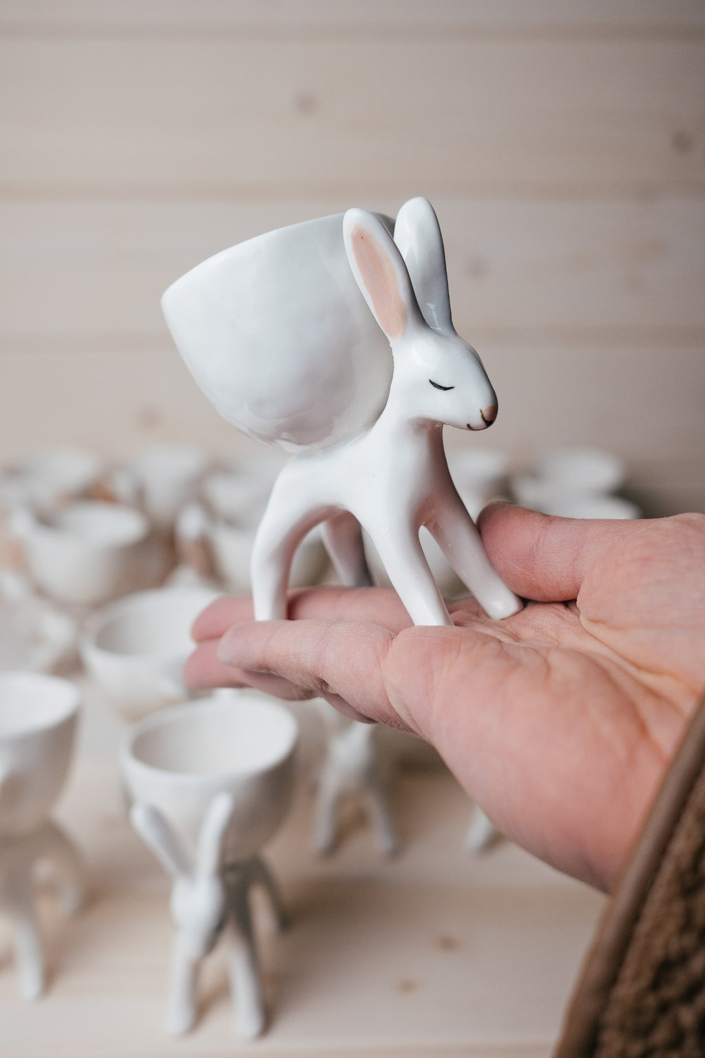 Bunny egg holder | Porcelain