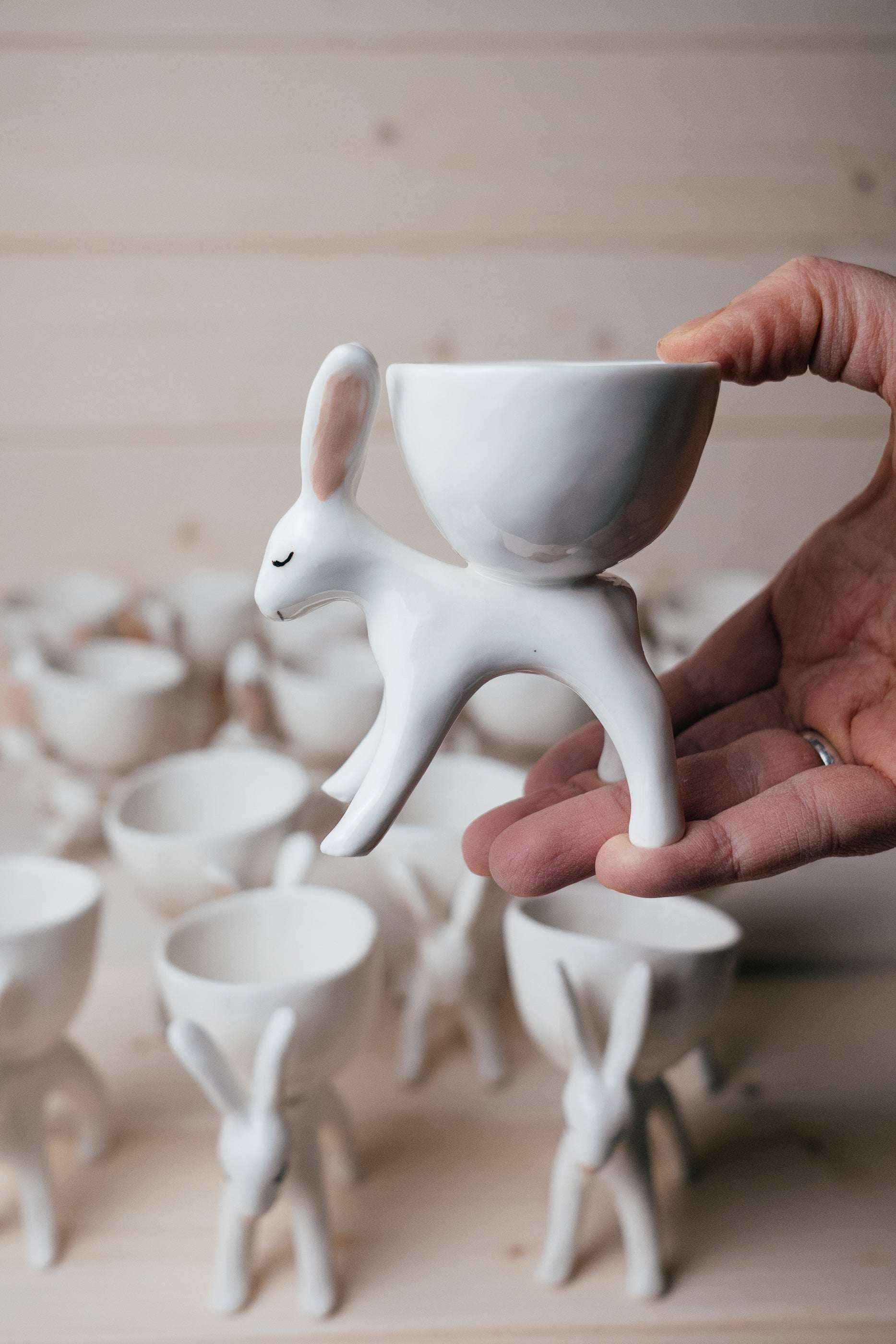 Bunny egg holder | Porcelain