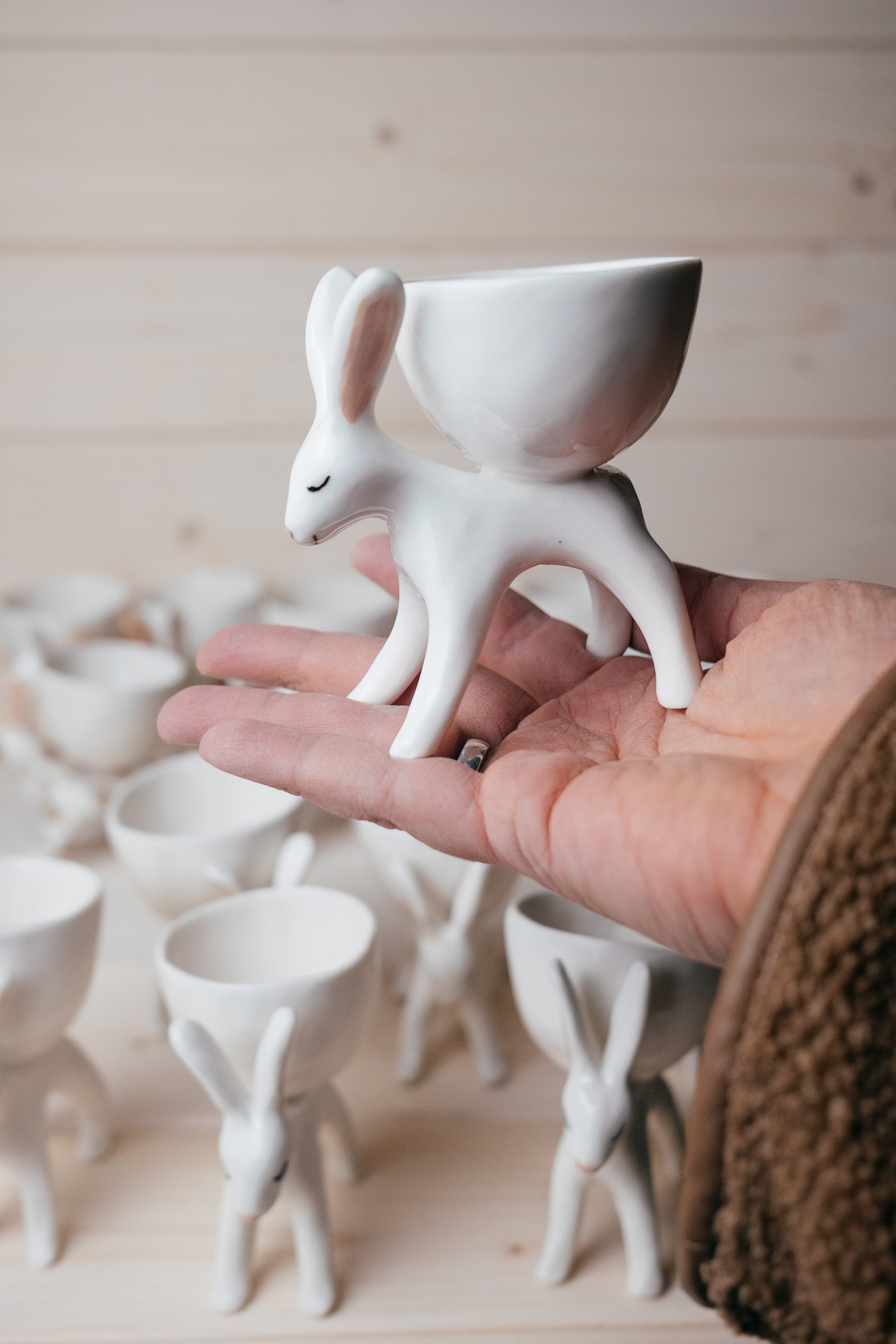 Bunny egg holder | Porcelain