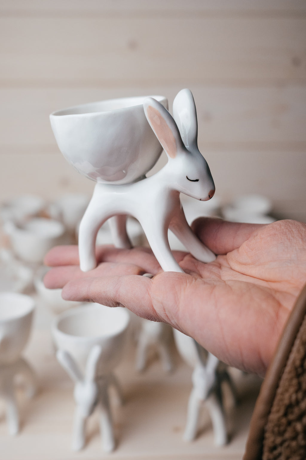 Bunny egg holder | Porcelain