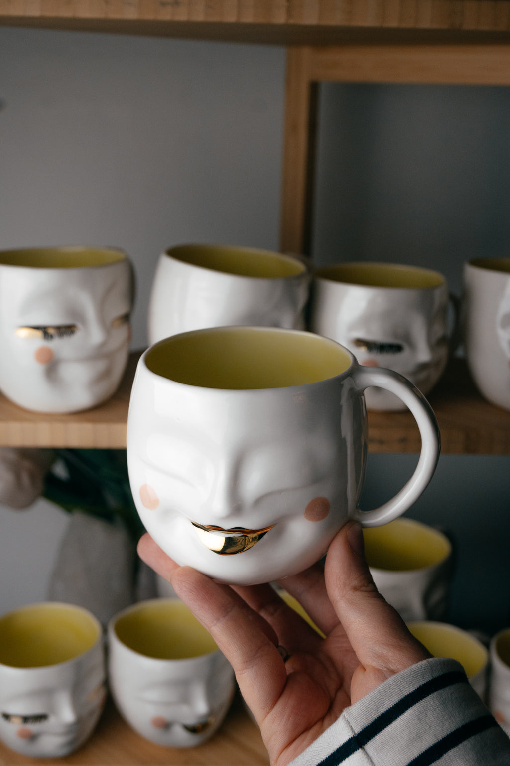 Happy face M rounded size | Porcelain mug