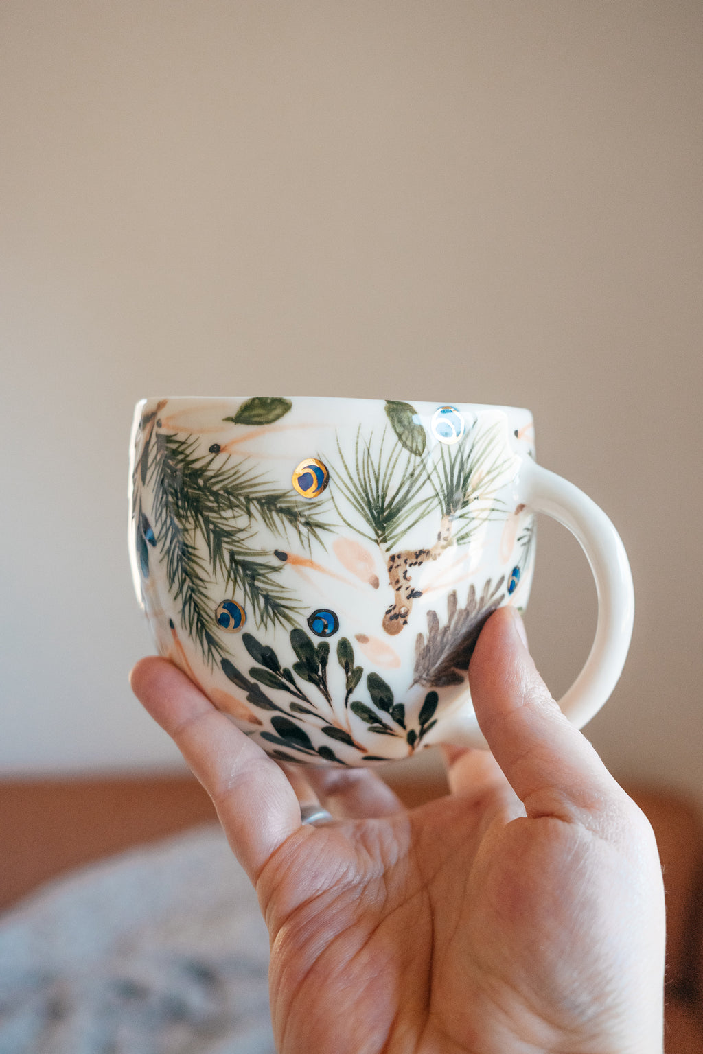 Ovīšu mežs | Apaļa porcelāna krūze