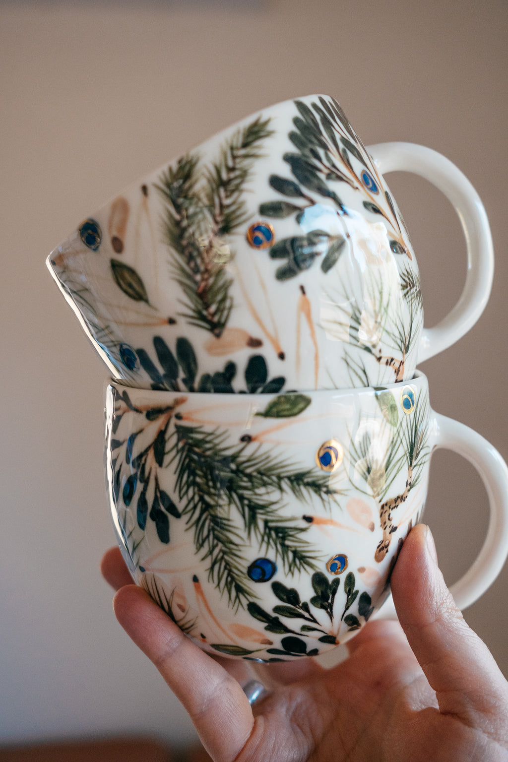 Ovīšu mežs | Apaļa porcelāna krūze