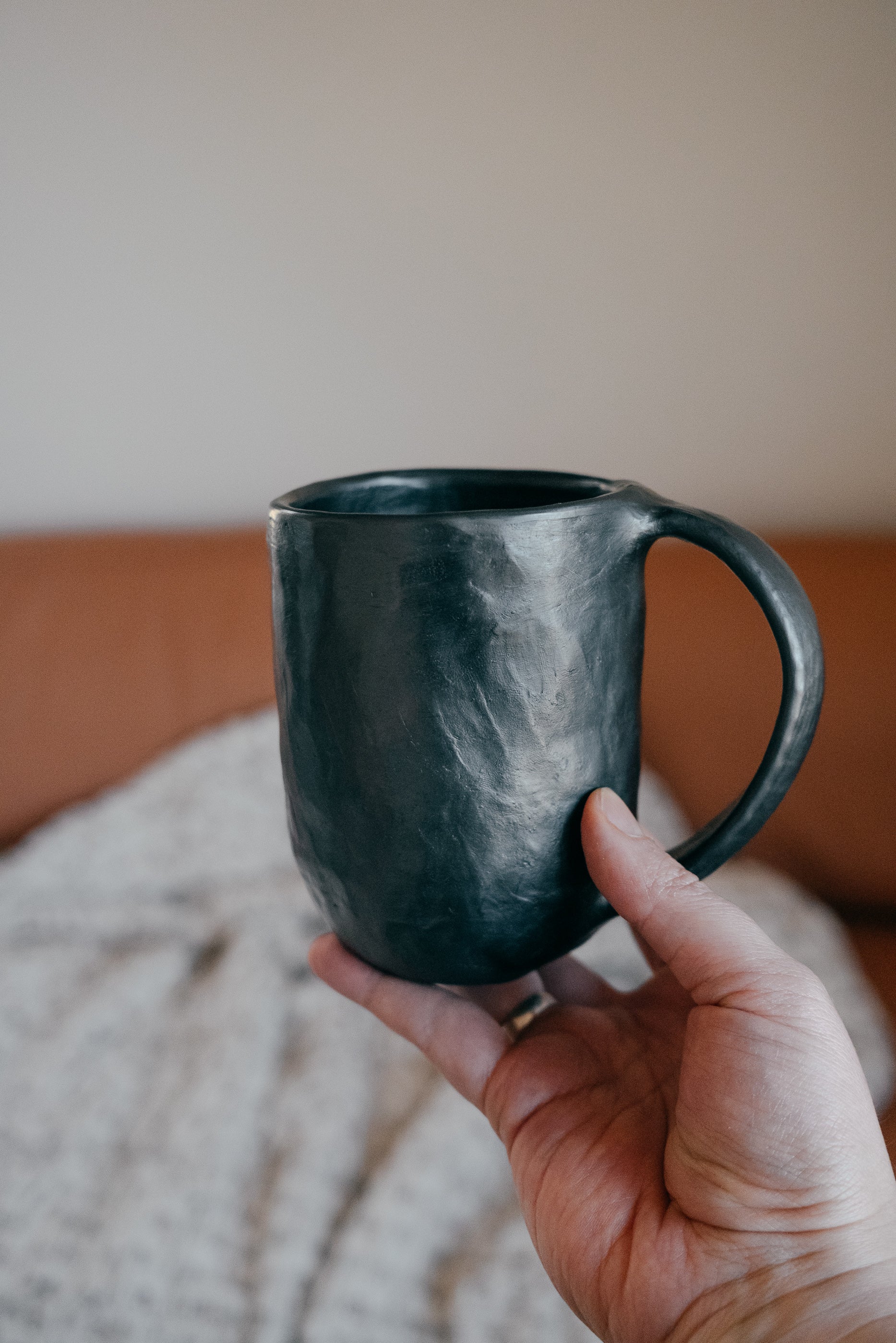 Black mug | Reduced Clay Ceramics - Small