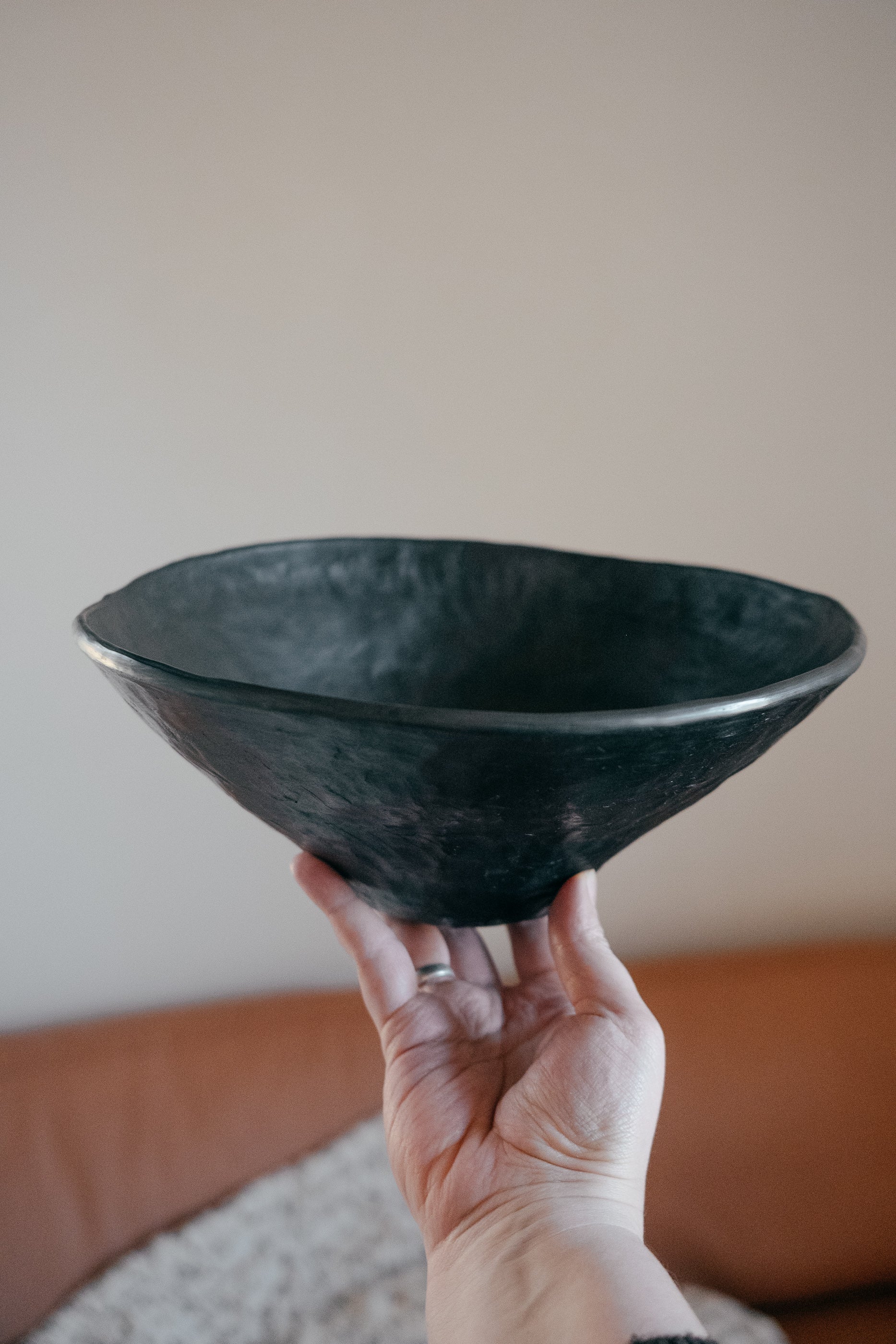 Black clay bowl | Woodfired clay ceramics