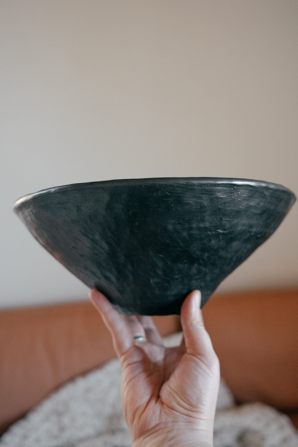 Black clay bowl | Woodfired clay ceramics