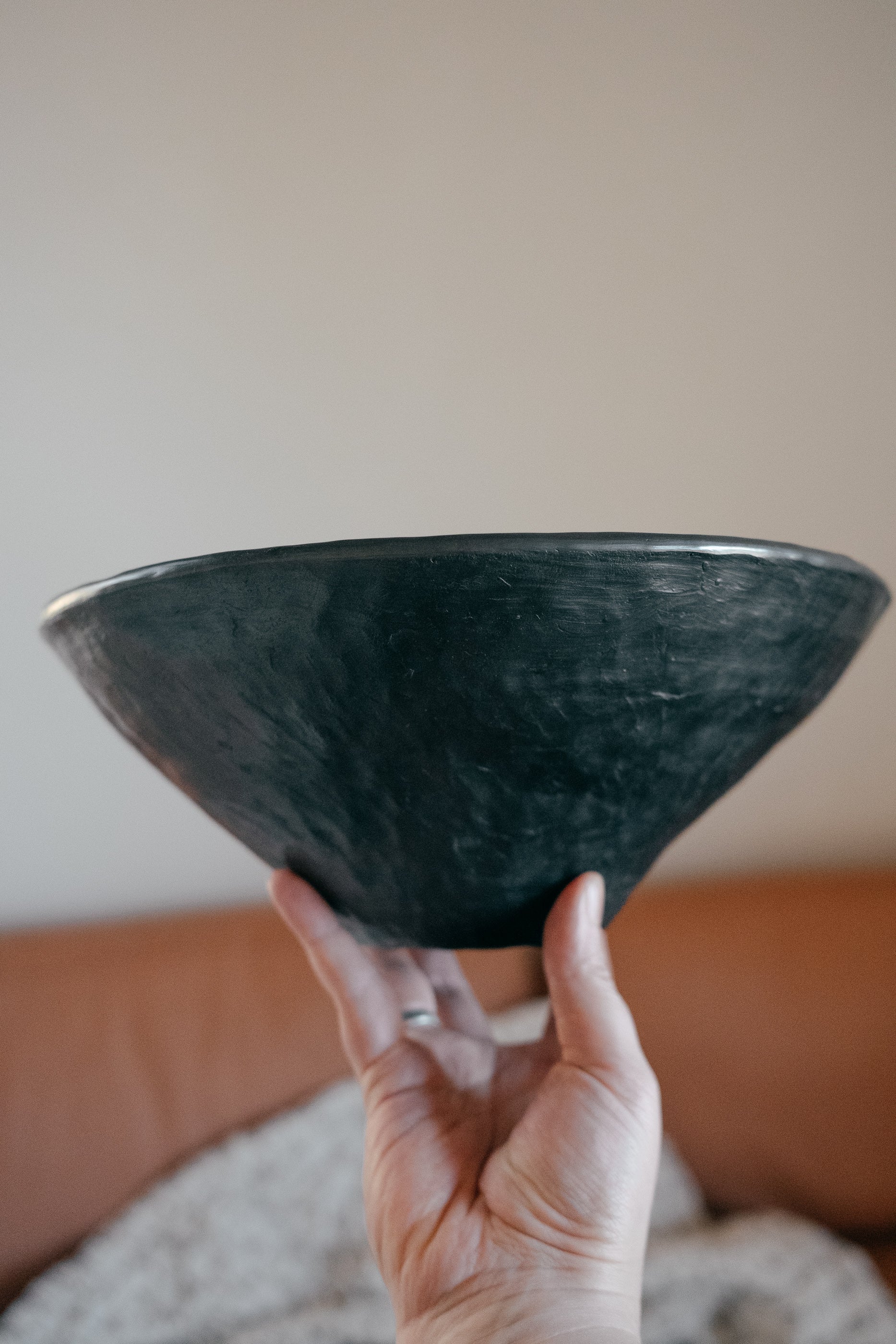 Black clay bowl | Woodfired clay ceramics