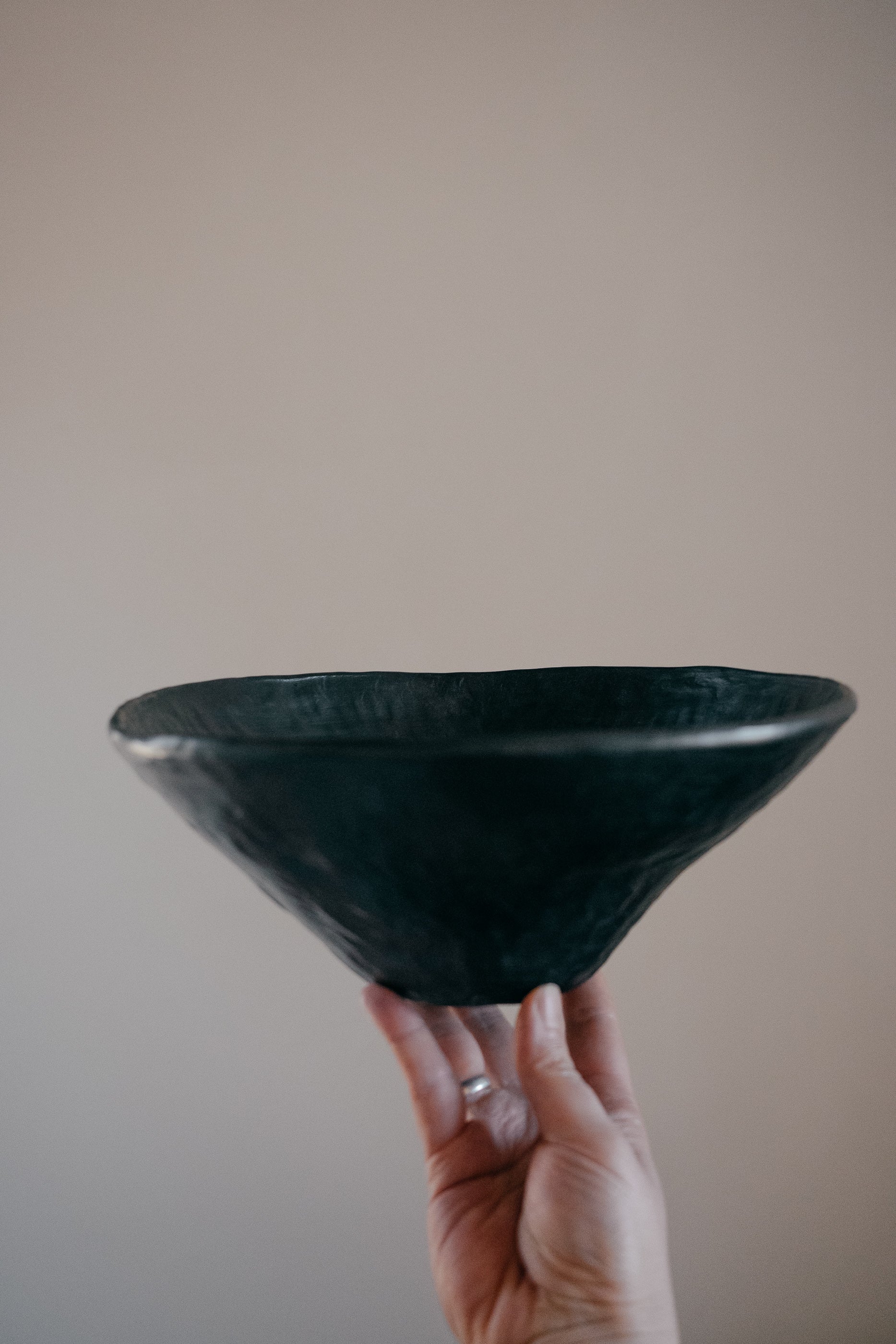Black clay bowl | Woodfired clay ceramics