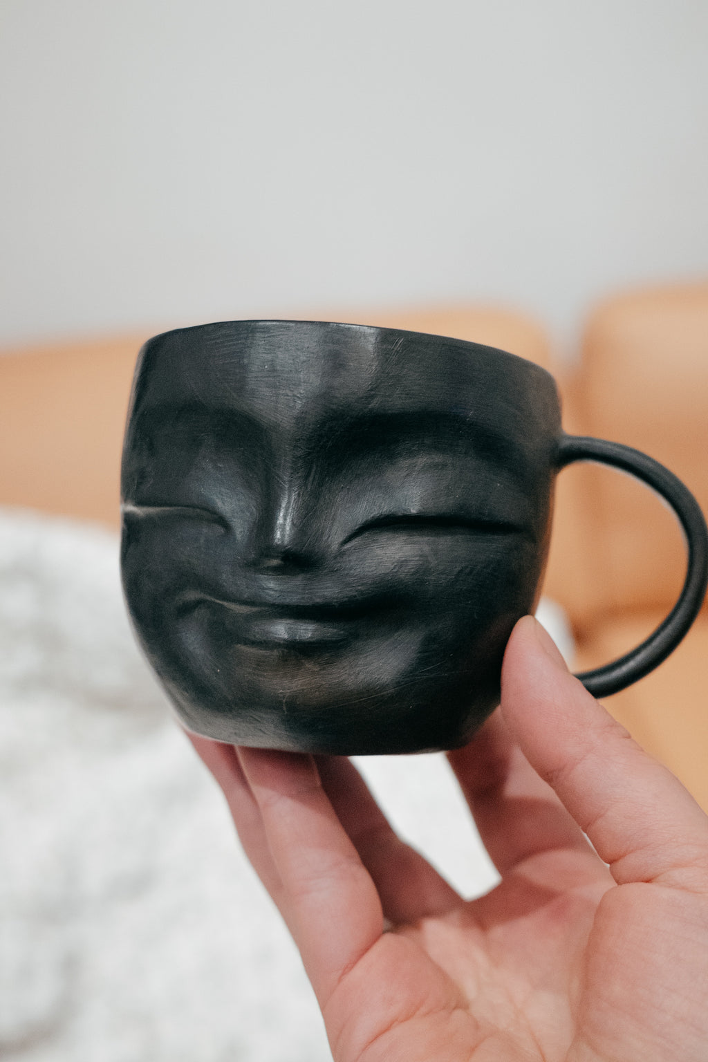 Happy face mug | Woodfired clay ceramics