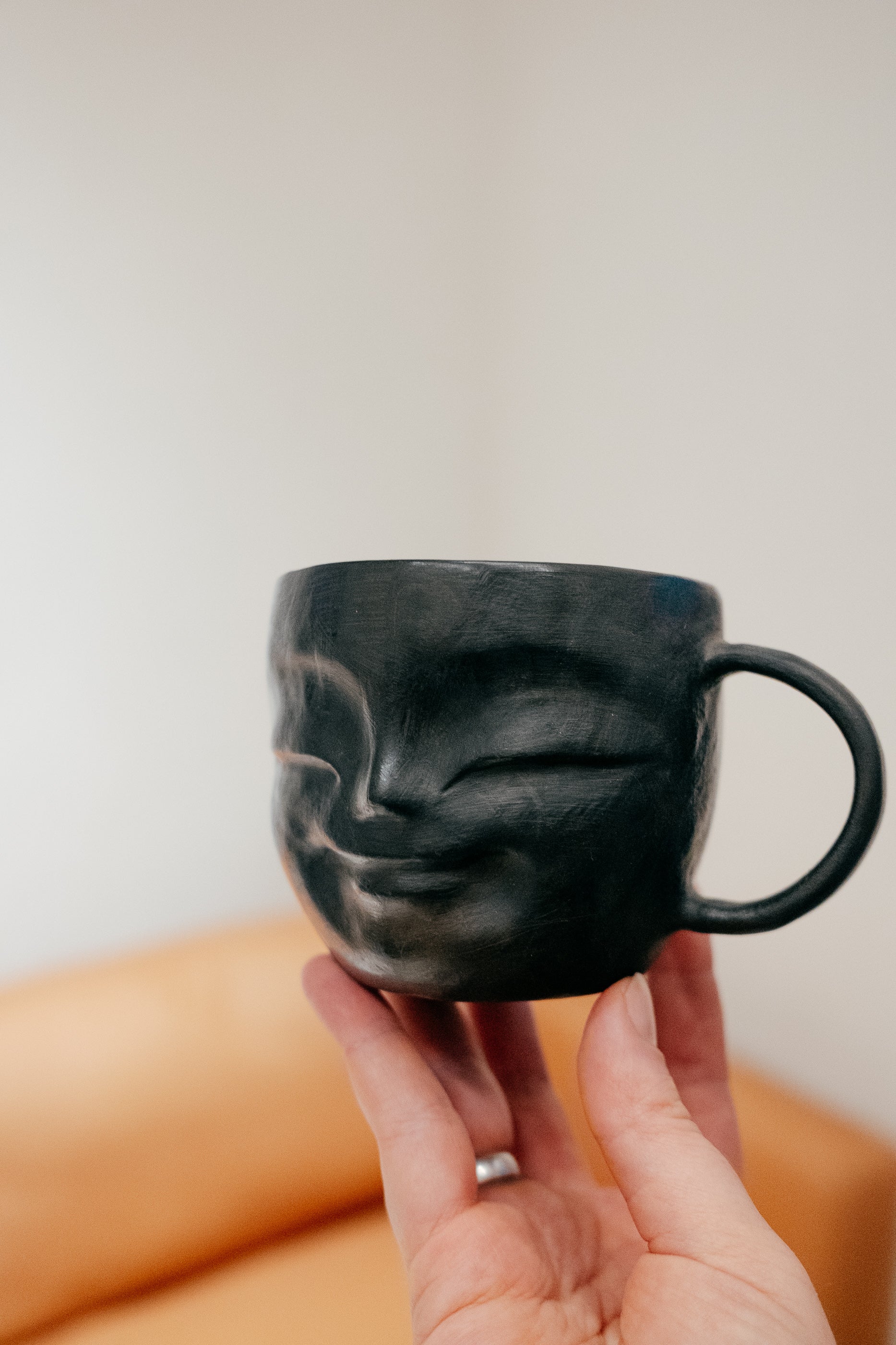 Happy face mug | Woodfired clay ceramics