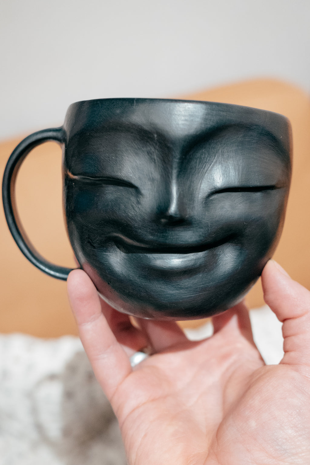 Happy face mug | Woodfired clay ceramics