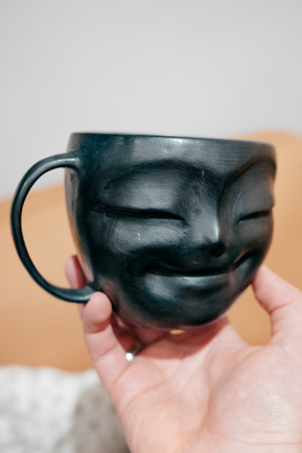 Happy face mug | Woodfired clay ceramics