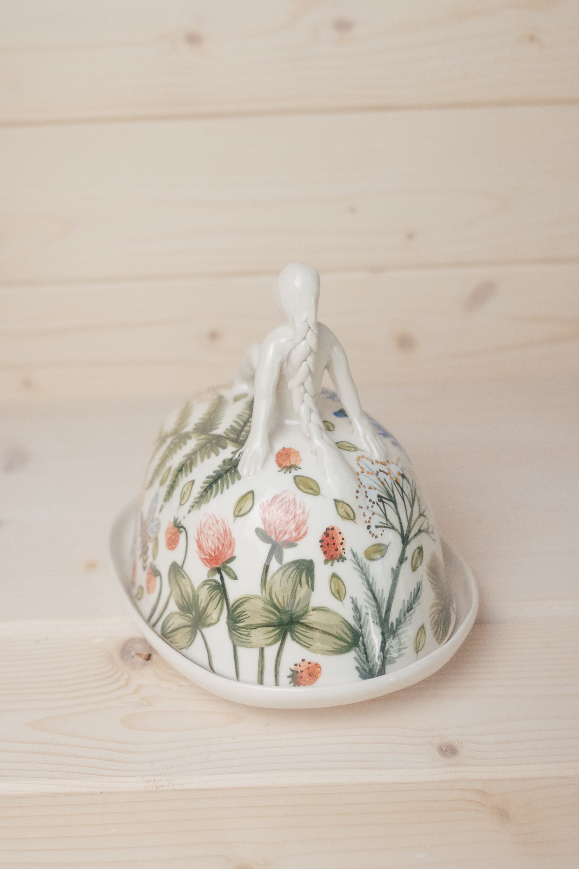 Porcelain butter dish | Summer meadow