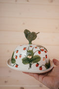 Wild strawberries | Porcelain butter dish