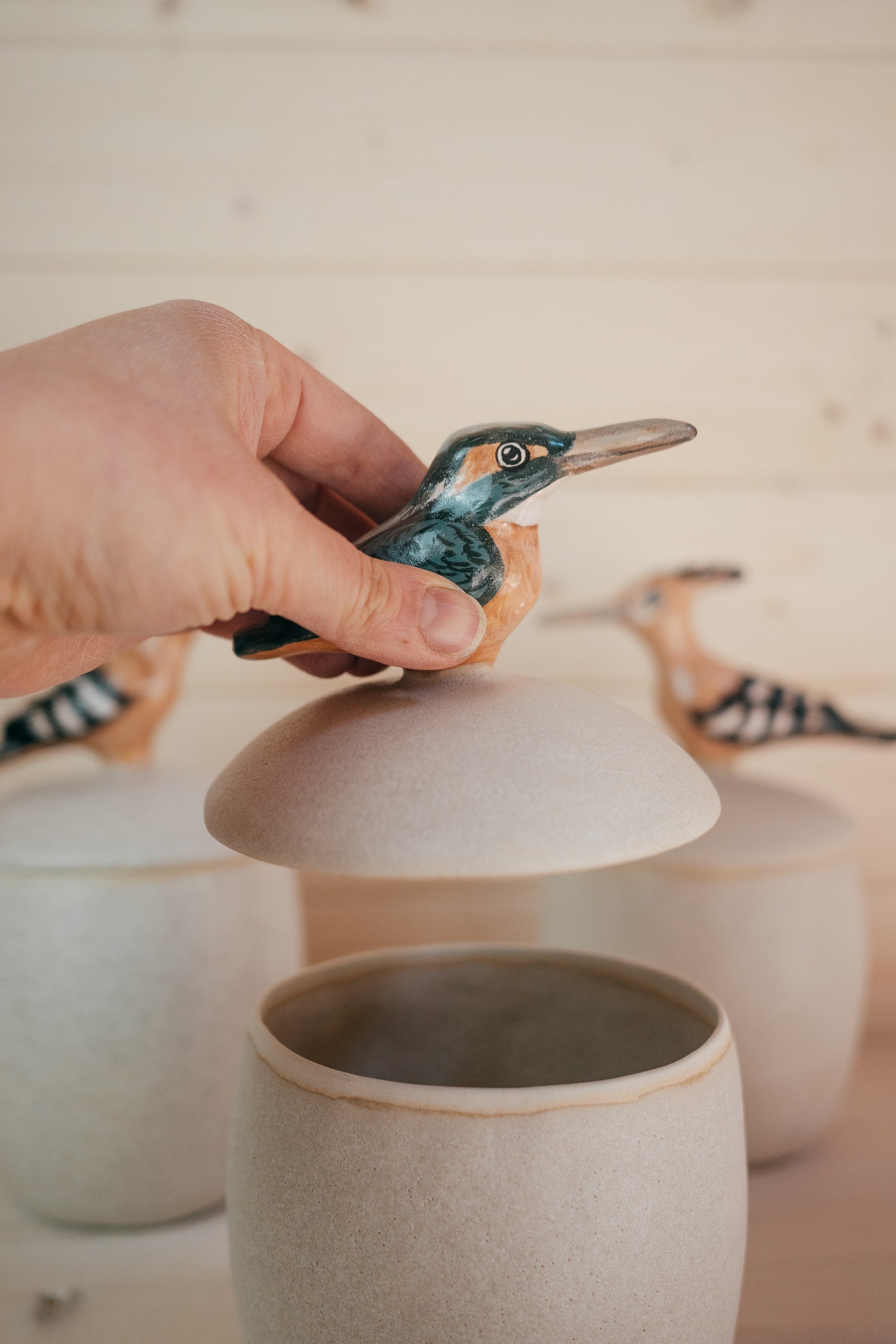 Kingfisher | Lidded stoneware vessel