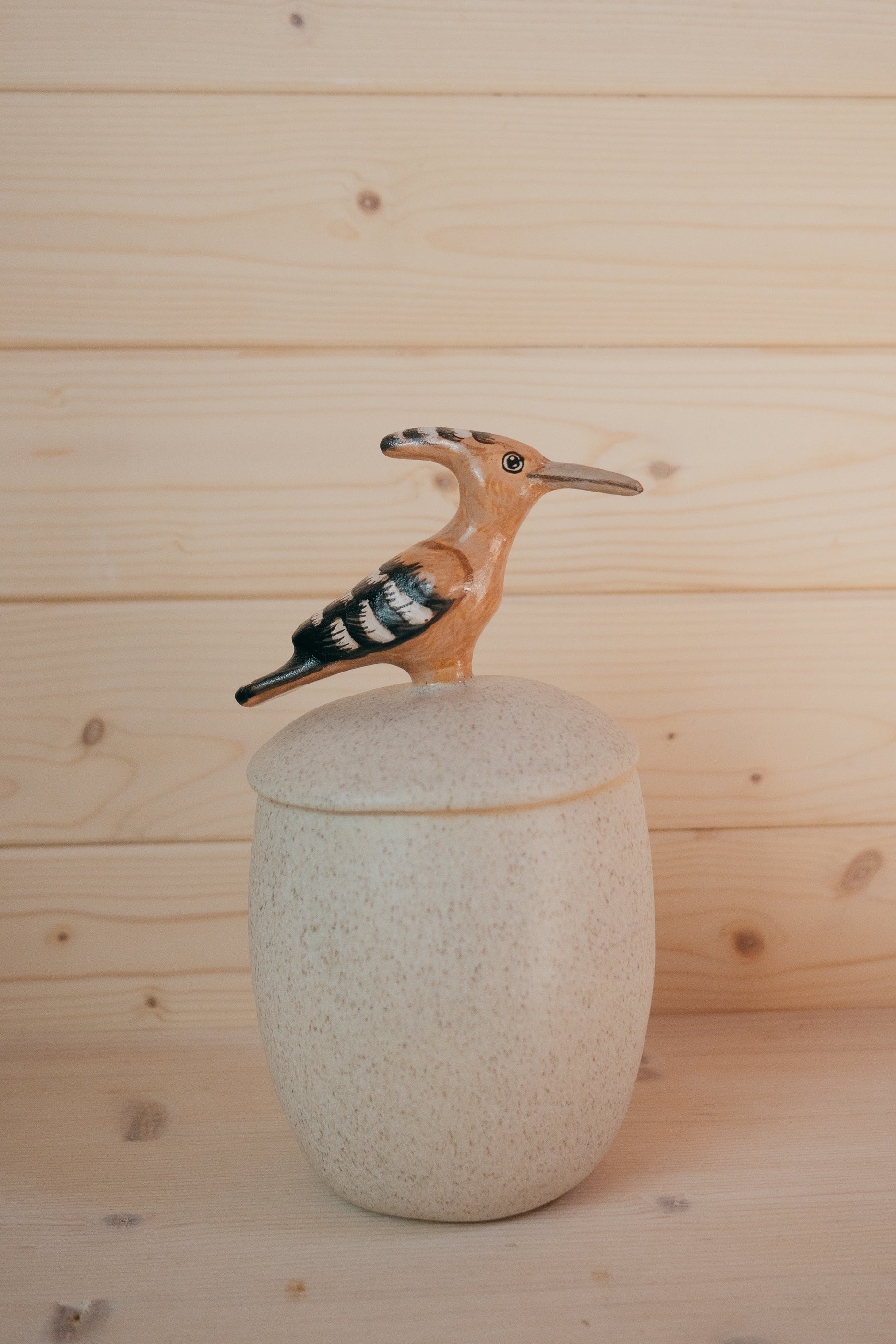Hoopoe| Lidded stoneware vessel