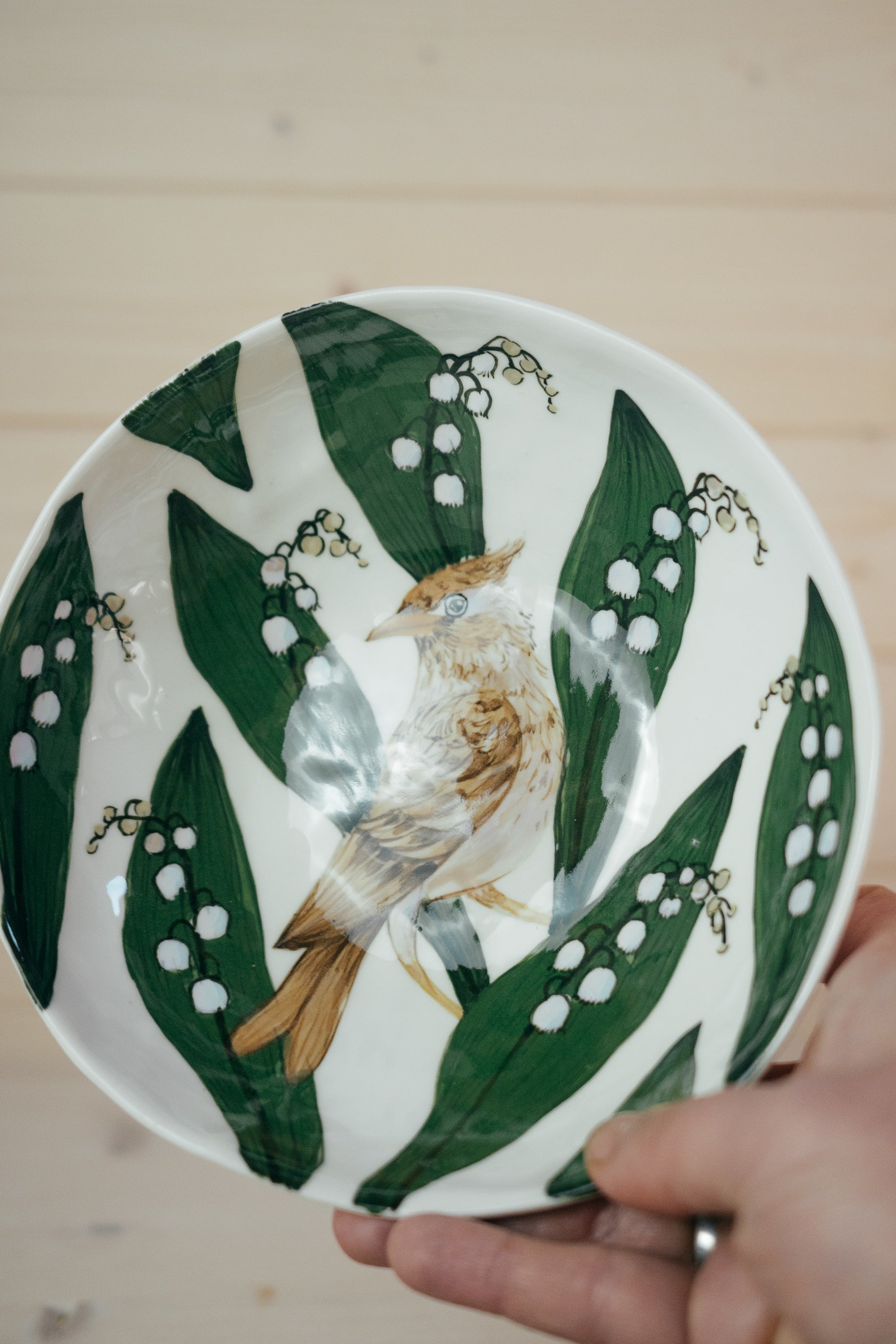 Cīrulis un maijpuķītes | Porcelāna bļoda
