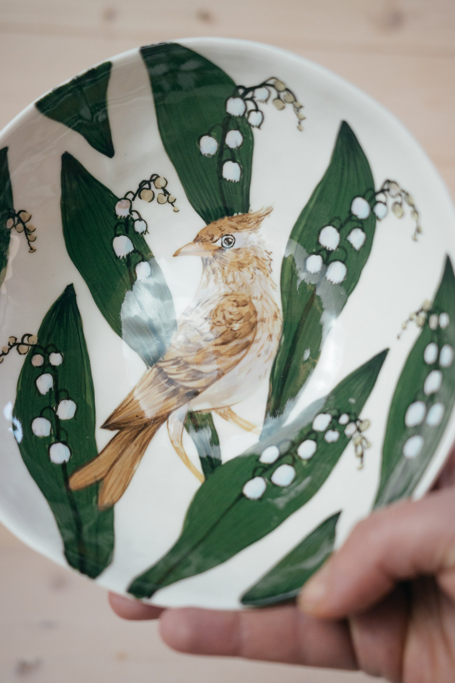 Cīrulis un maijpuķītes | Porcelāna bļoda