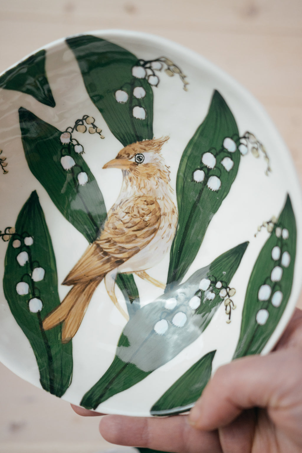 Cīrulis un maijpuķītes | Porcelāna bļoda