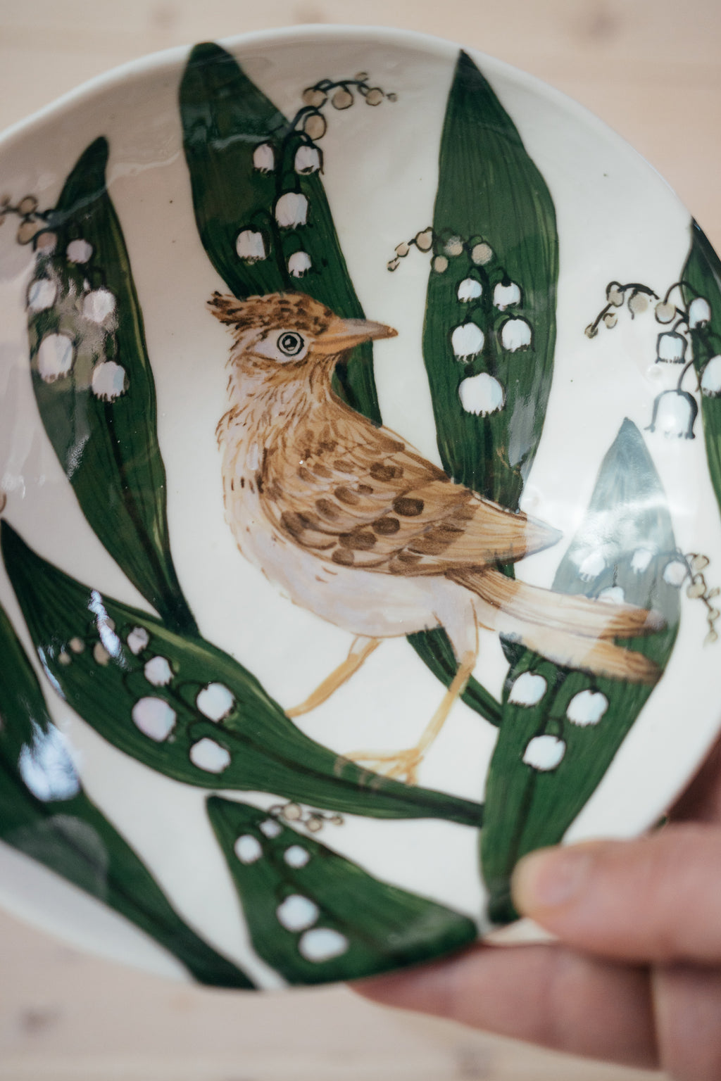 Cīrulis un maijpuķītes | Porcelāna bļoda
