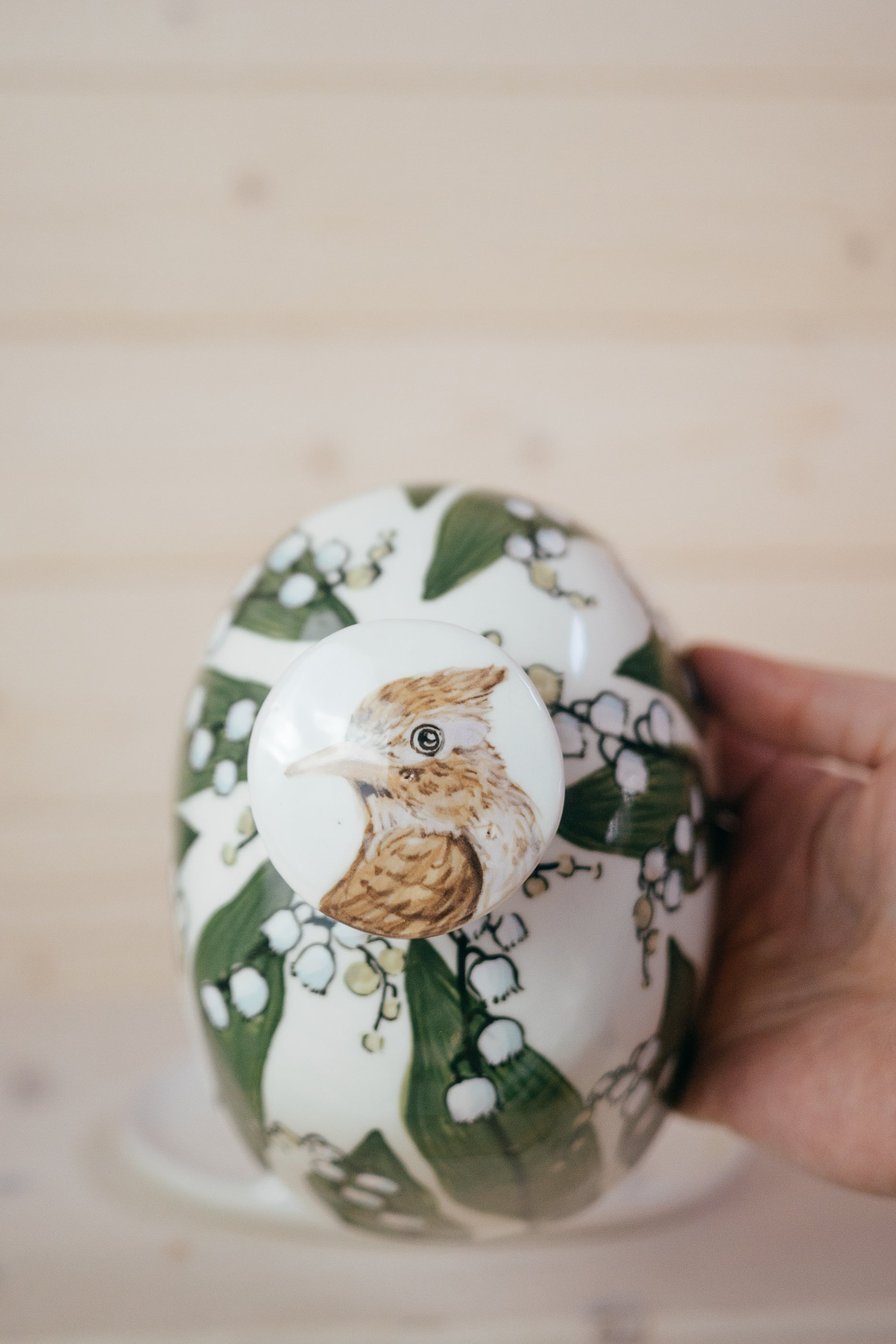 Cīrulis un maijpuķītes | Porcelāna sviesta trauks