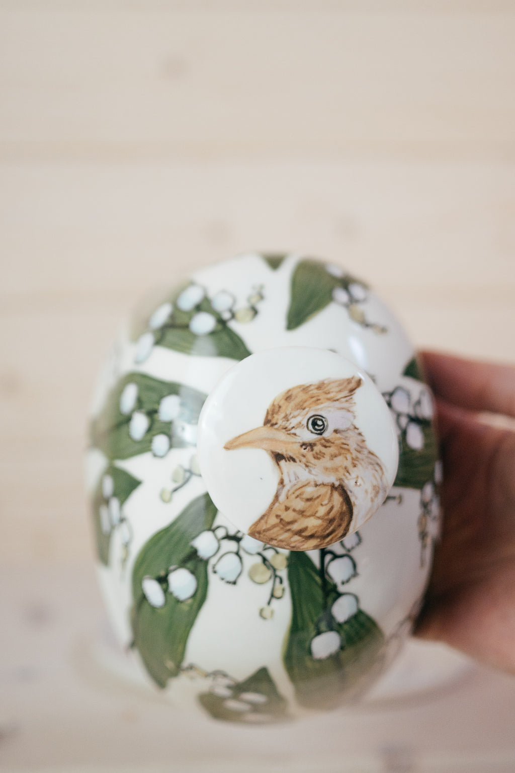 Cīrulis un maijpuķītes | Porcelāna sviesta trauks