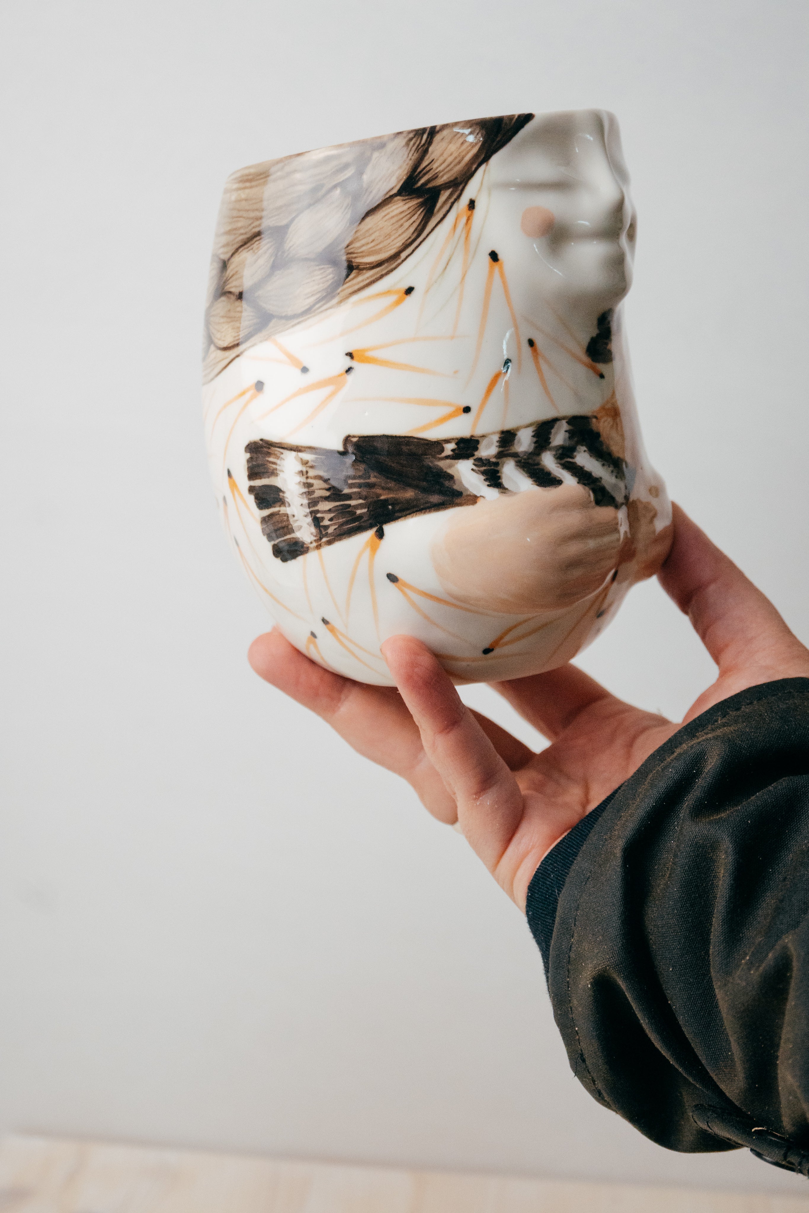 Hoopoe | Porcelain vase