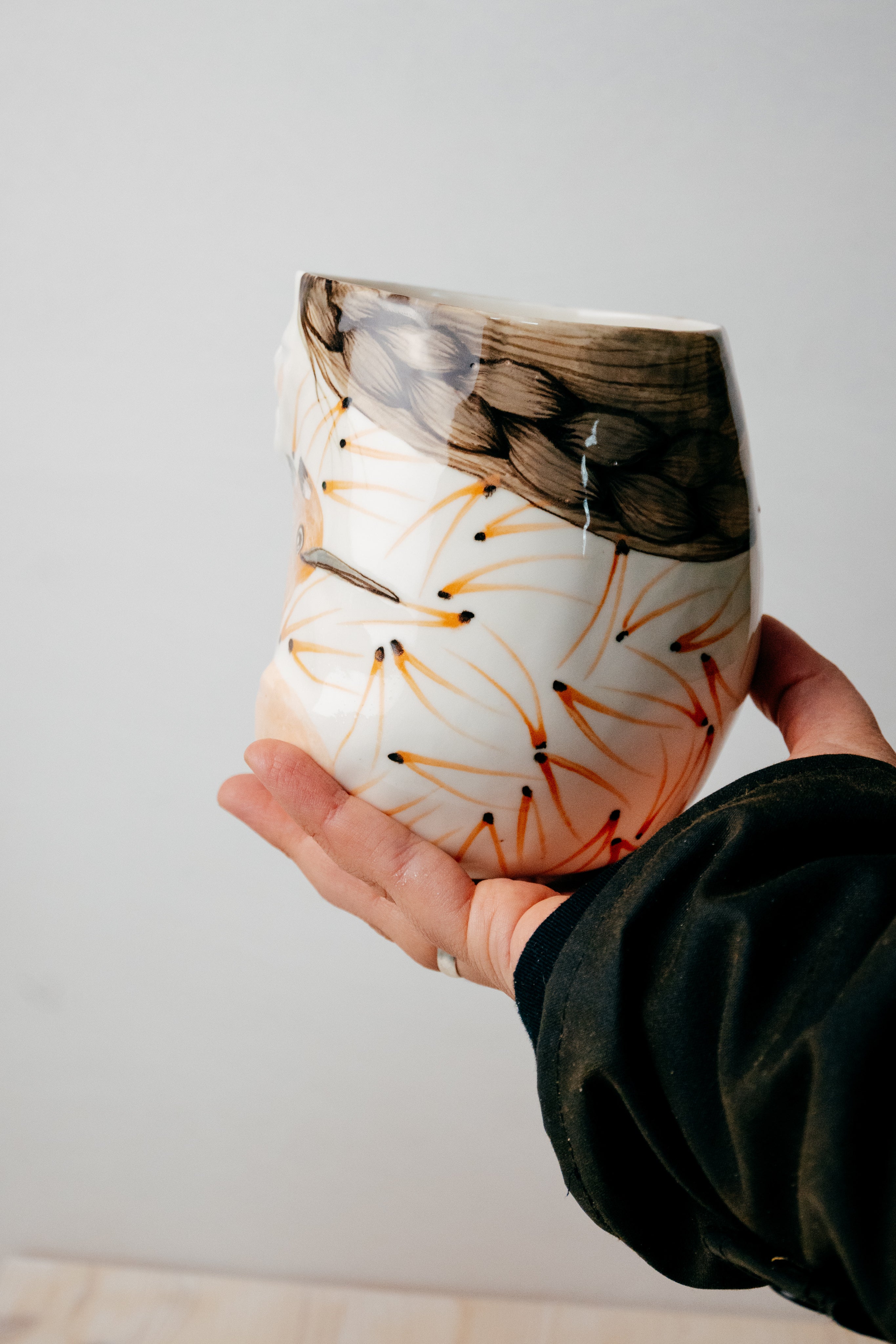 Hoopoe | Porcelain vase