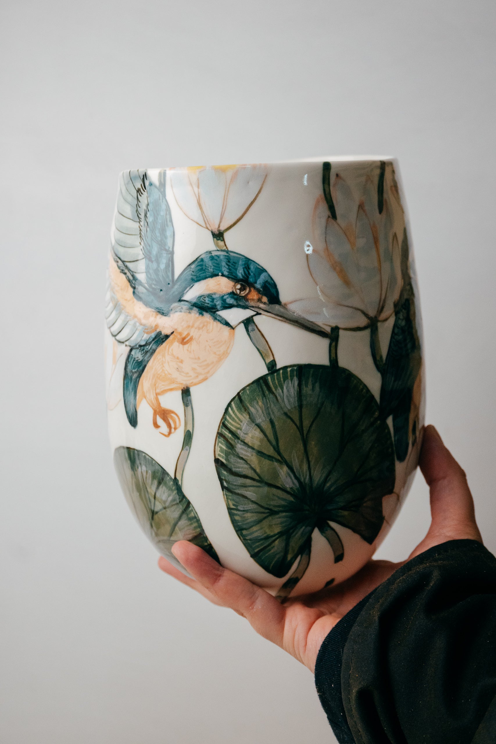Kingfisher | Large Porcelain Vase