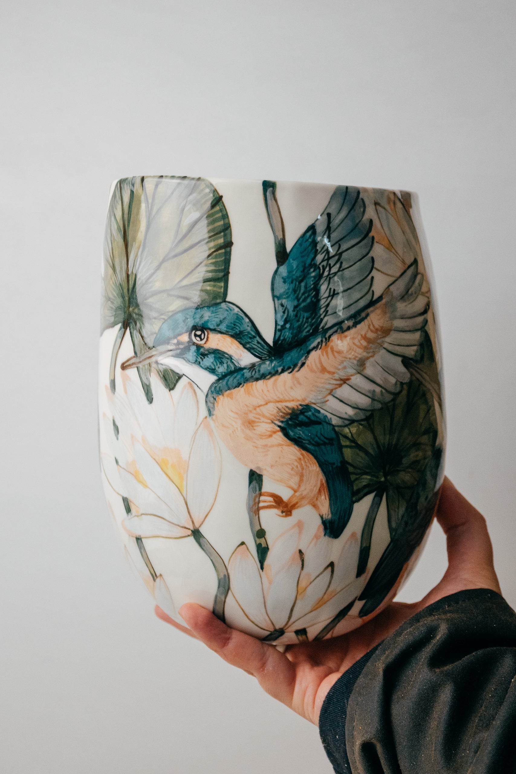 Kingfisher | Large Porcelain Vase