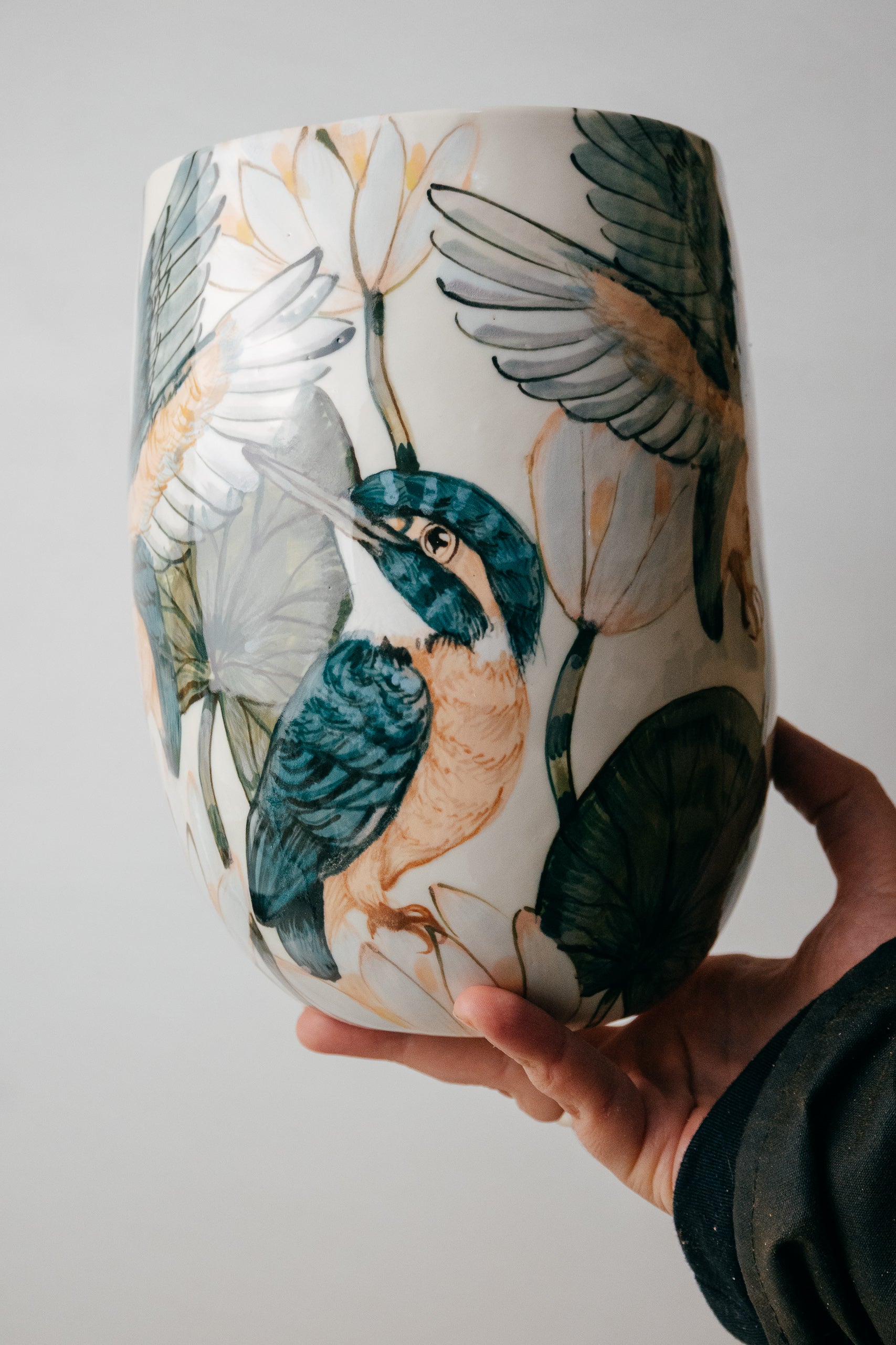 Kingfisher | Large Porcelain Vase