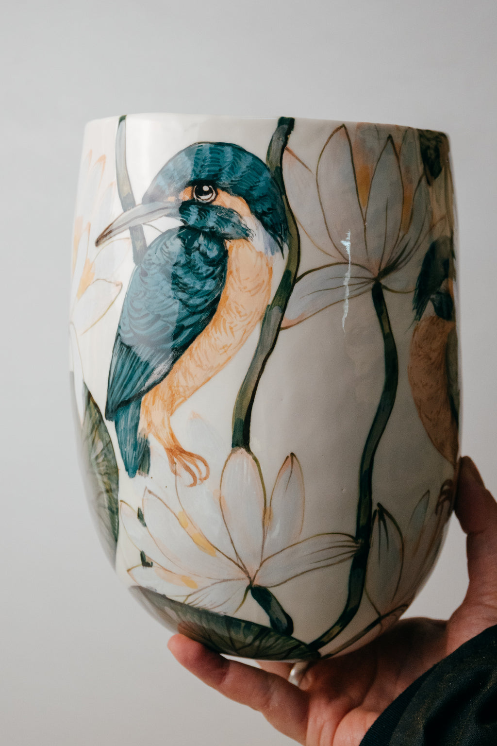 Kingfisher | Large Porcelain Vase